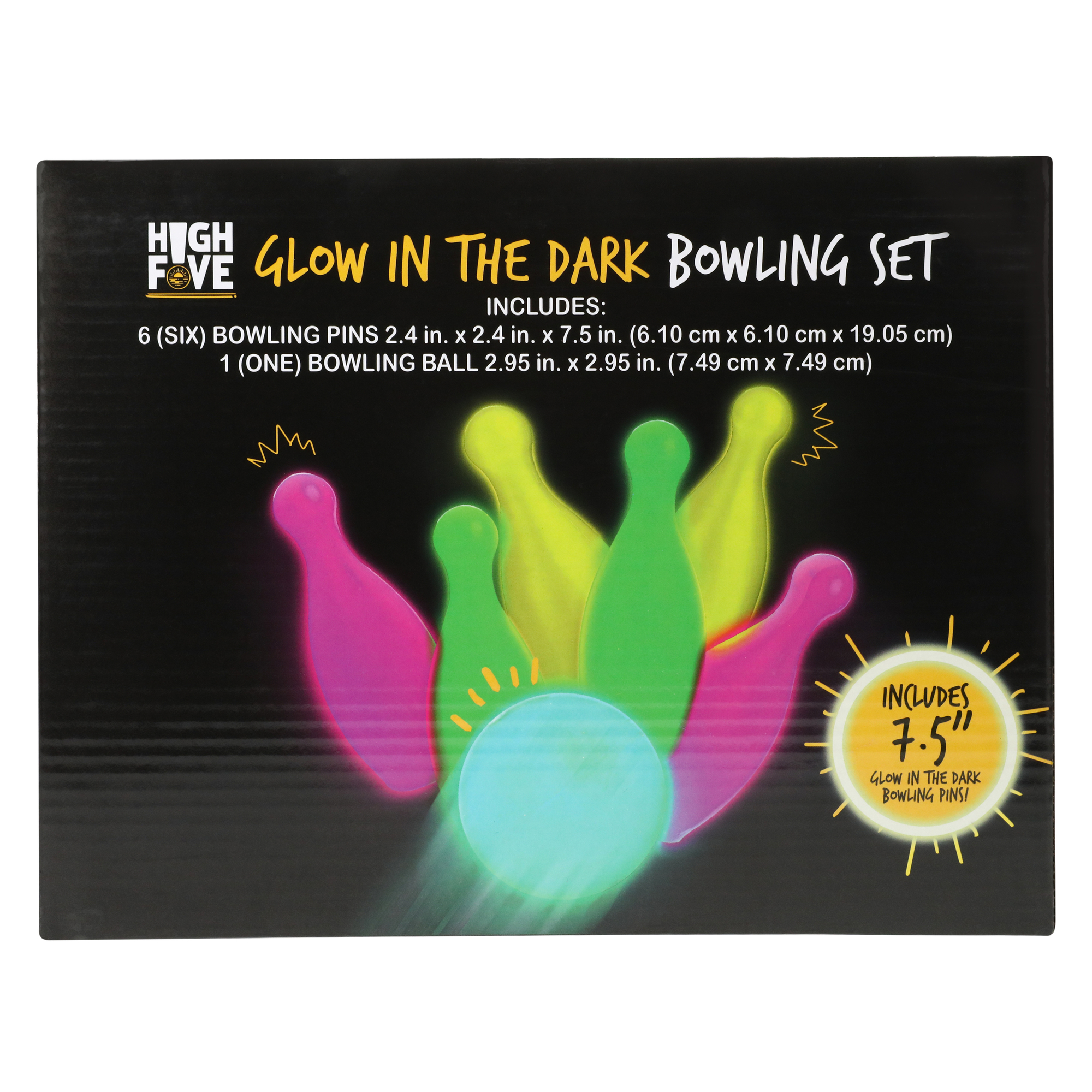Glow In The Dark Bowling Set - 10 Light Up Pins & 2 Balls For Indoor Outdoor Family Fun & Parties