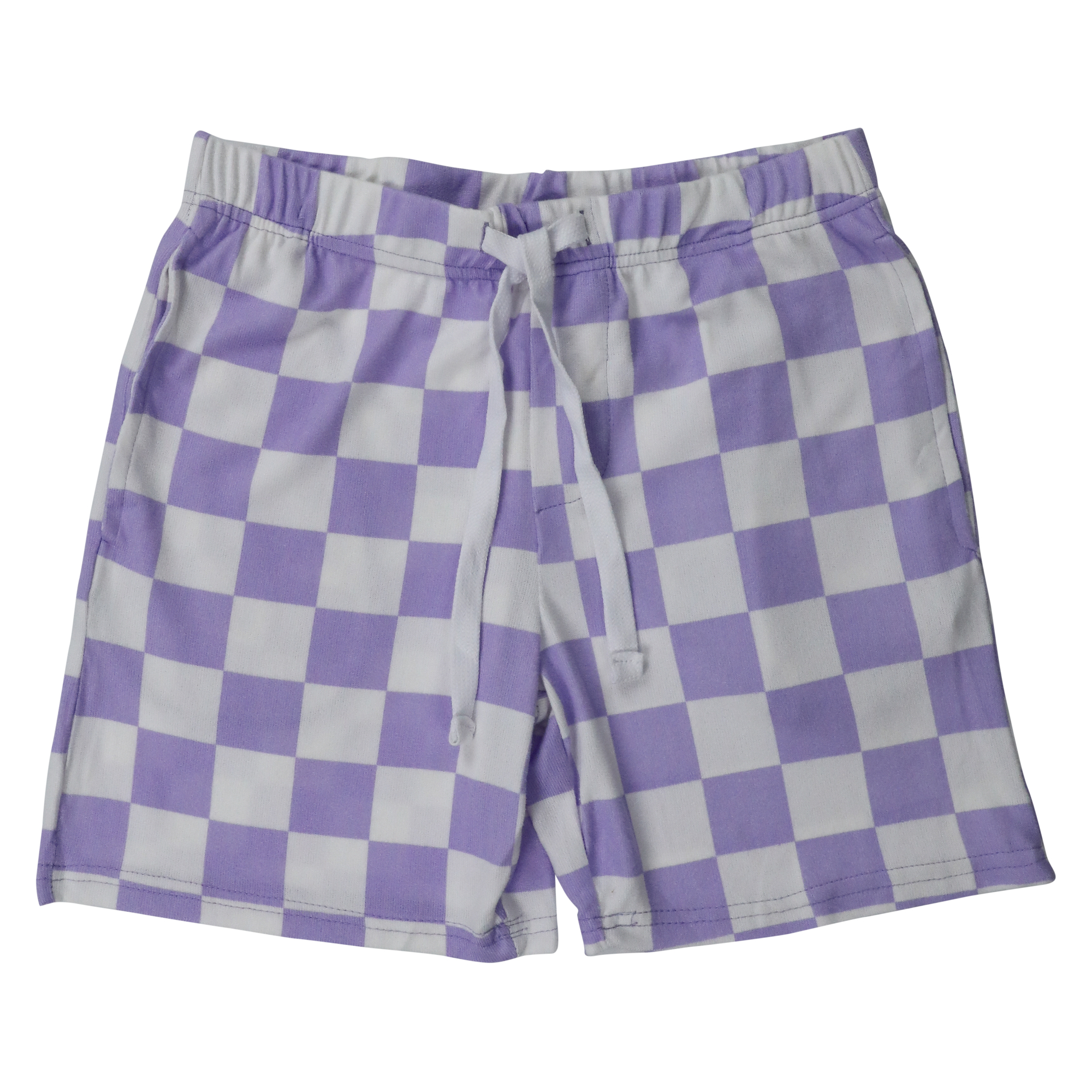 Young Mens Purple Checker Soft Shorts