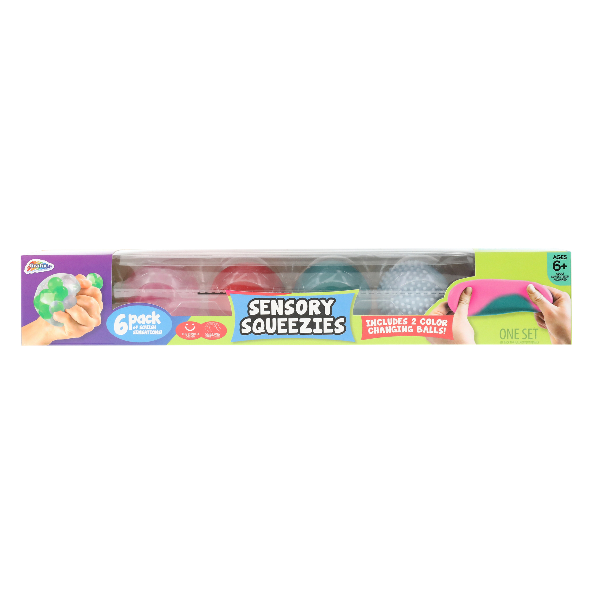 Grafix® Sensory Squeezies Squishy Toys 6-Pack