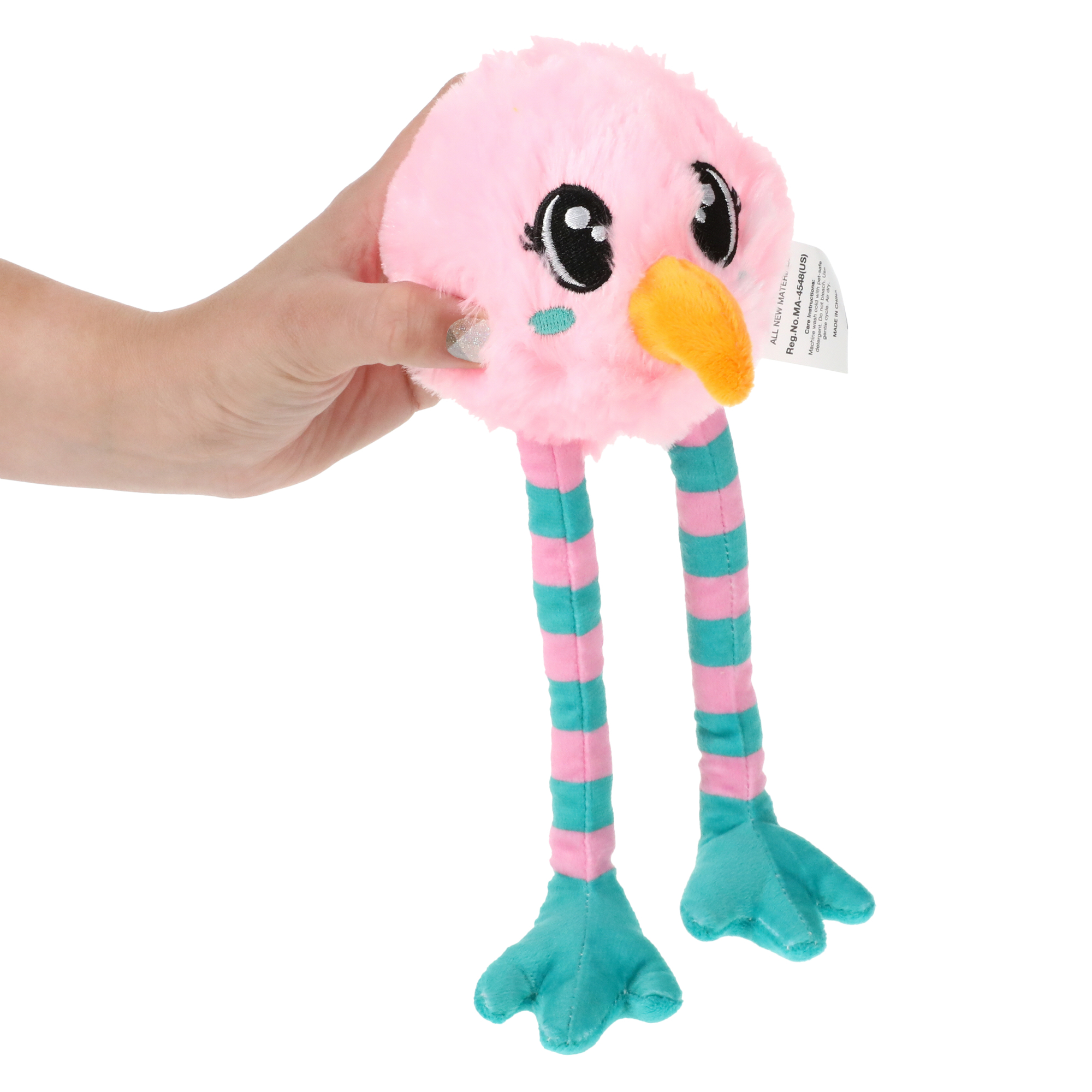 Spring Squeaky Plush & Rope Dog Toy 12in