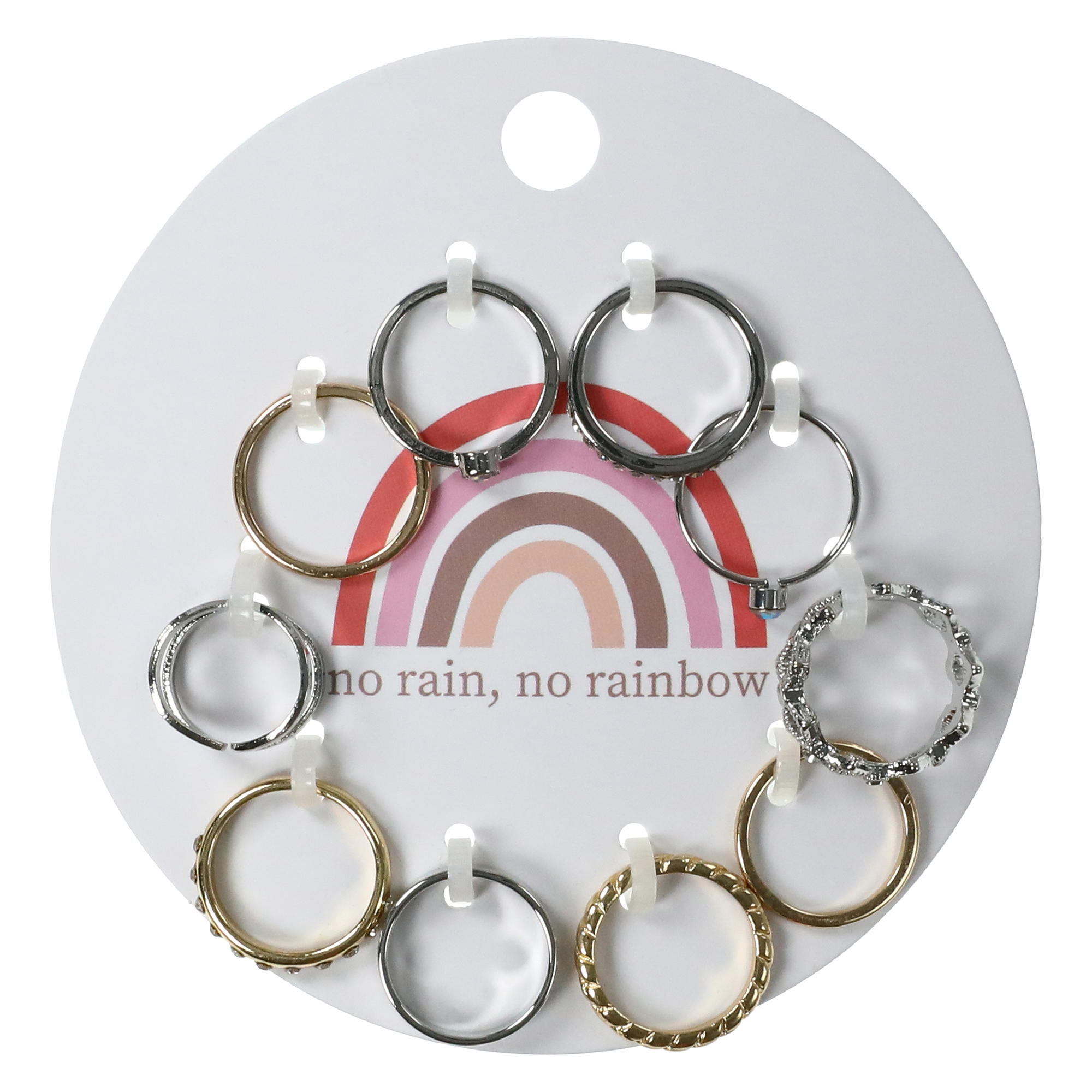 Silver & Gold Rings 10-Pack - No Rain, No Rainbow