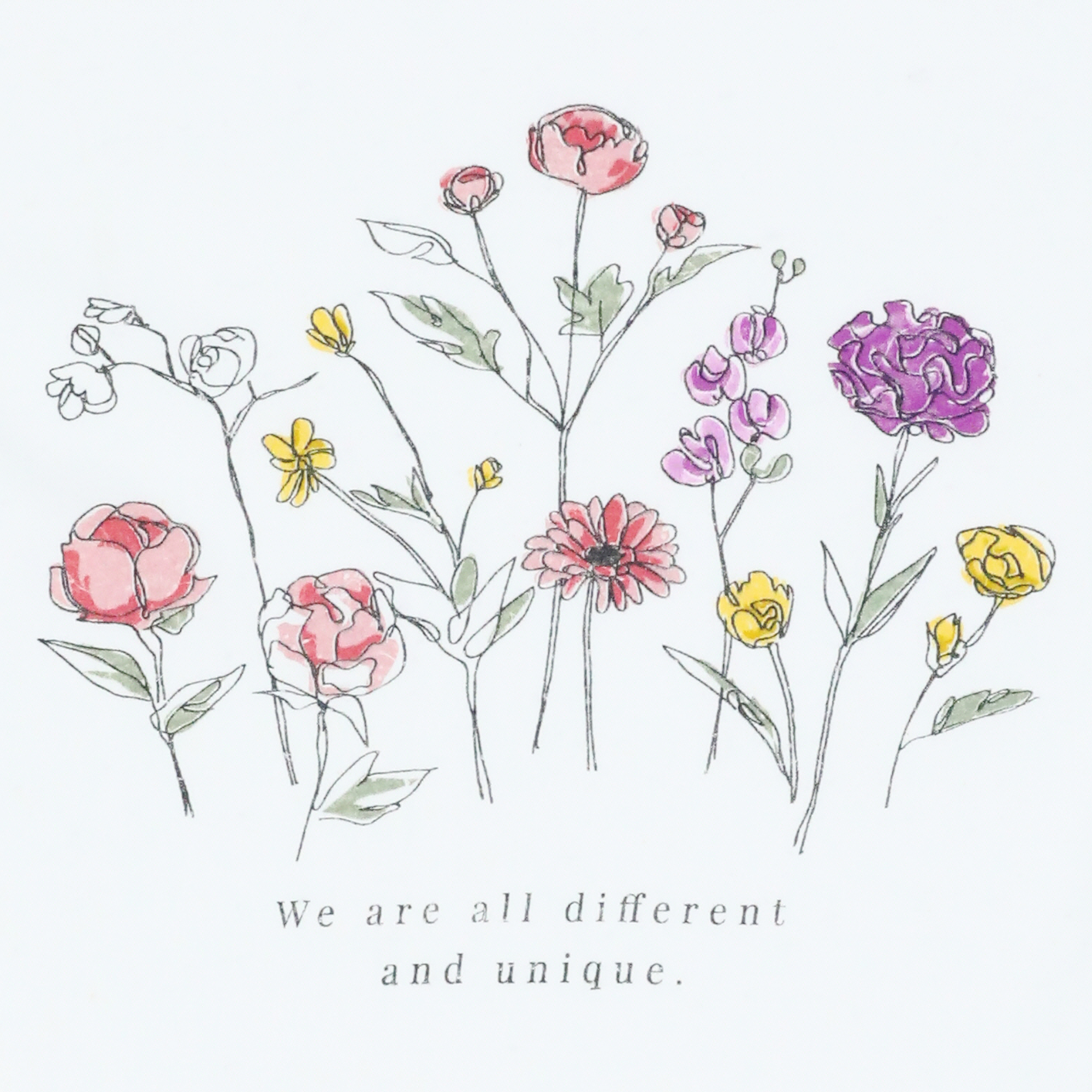 Juniors 'We Are All Different And Unique' Flower Graphic Tee