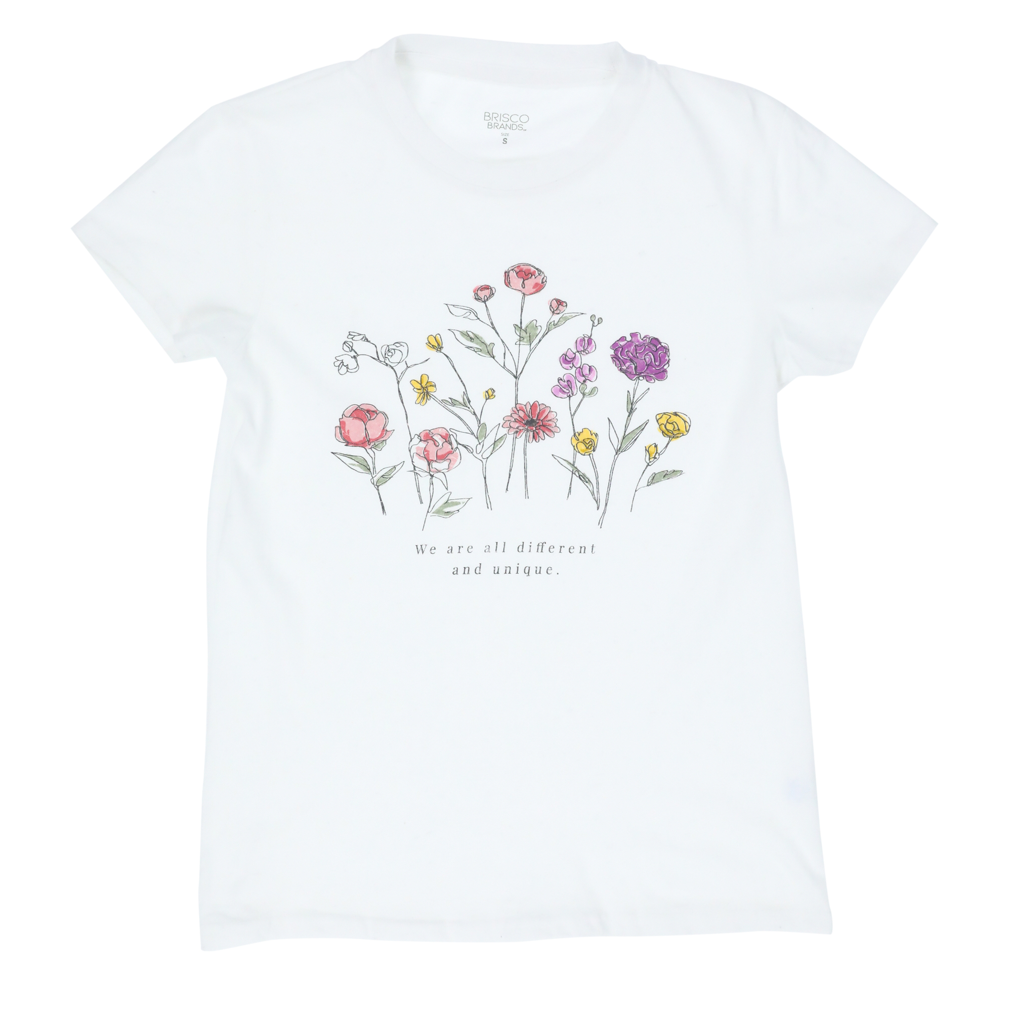 Juniors 'We Are All Different And Unique' Flower Graphic Tee