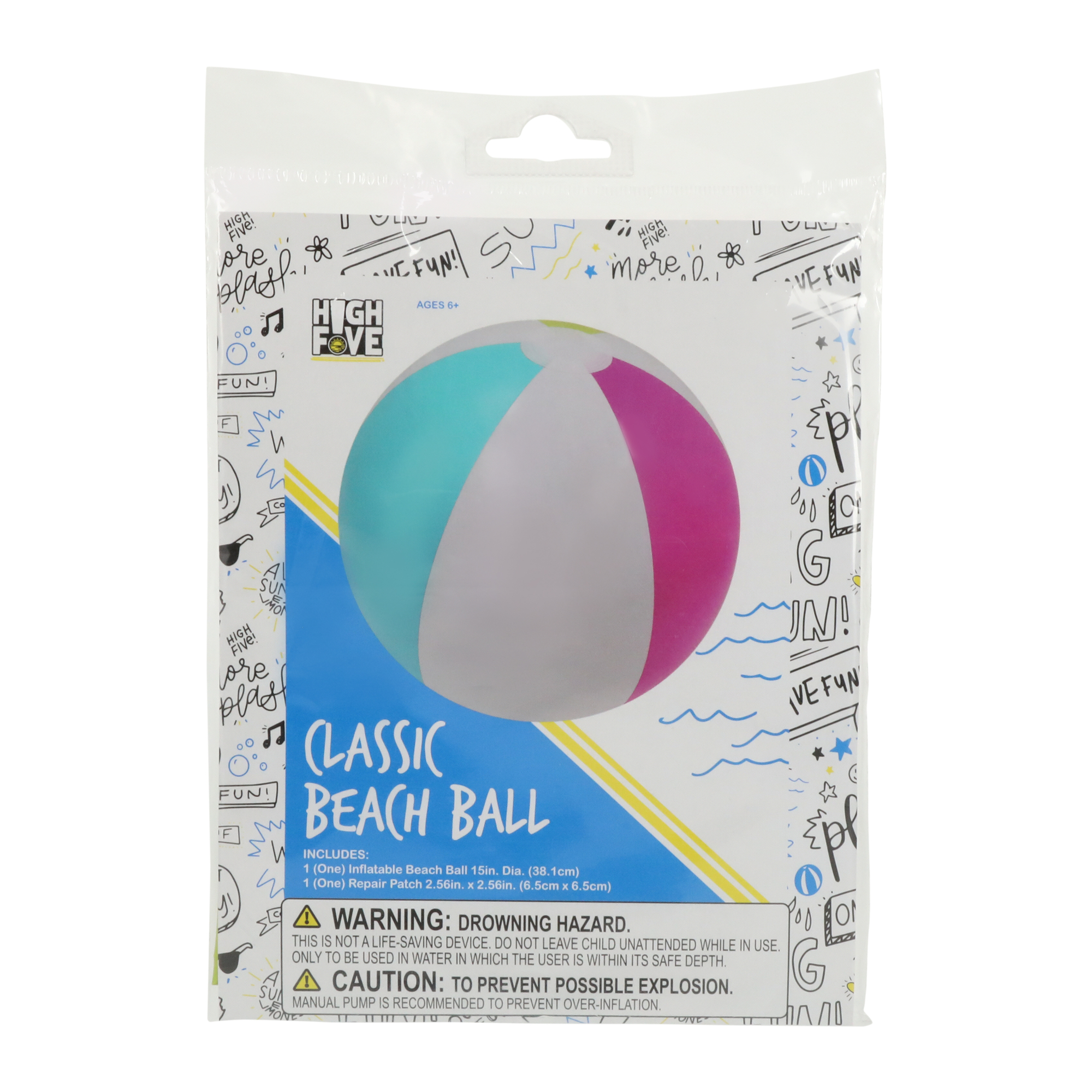Classic inflatable Beach Ball 15in