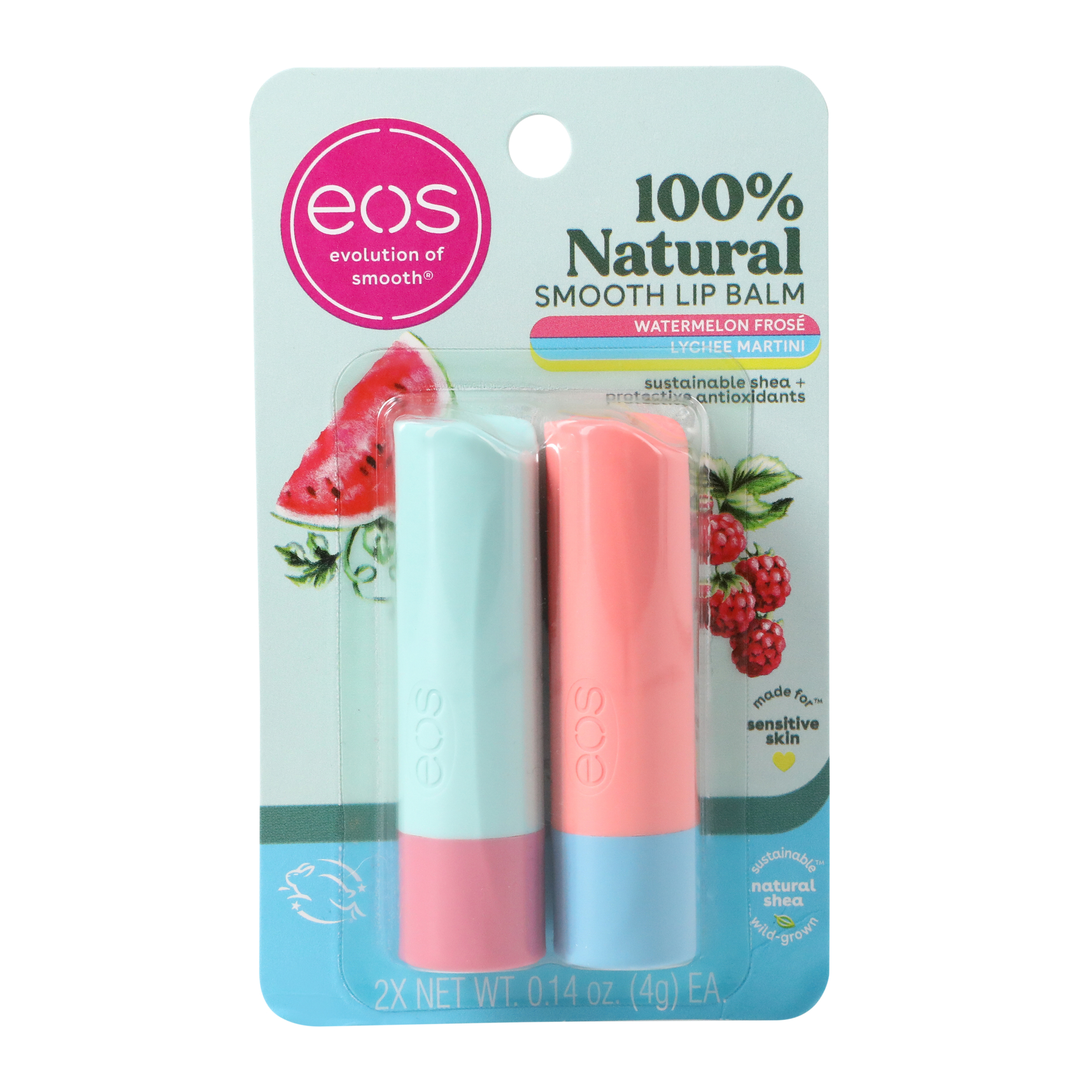 Eos® Watermelon Frose & Lychee Martini Lip Balm 2-Pack