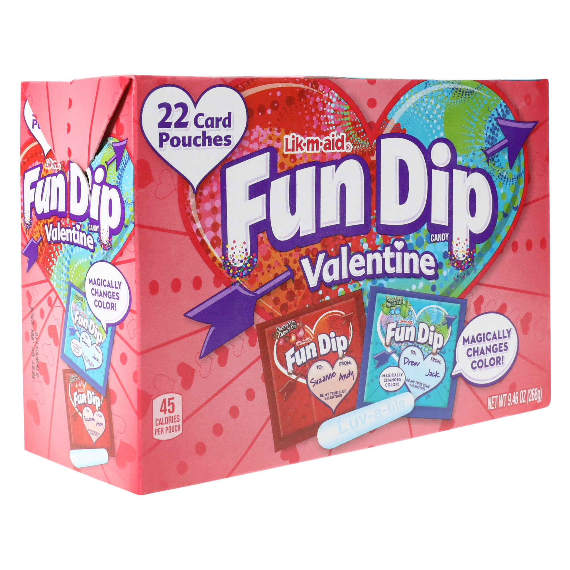 Fun Dip® Candy Valentines - 22 Card Pouches