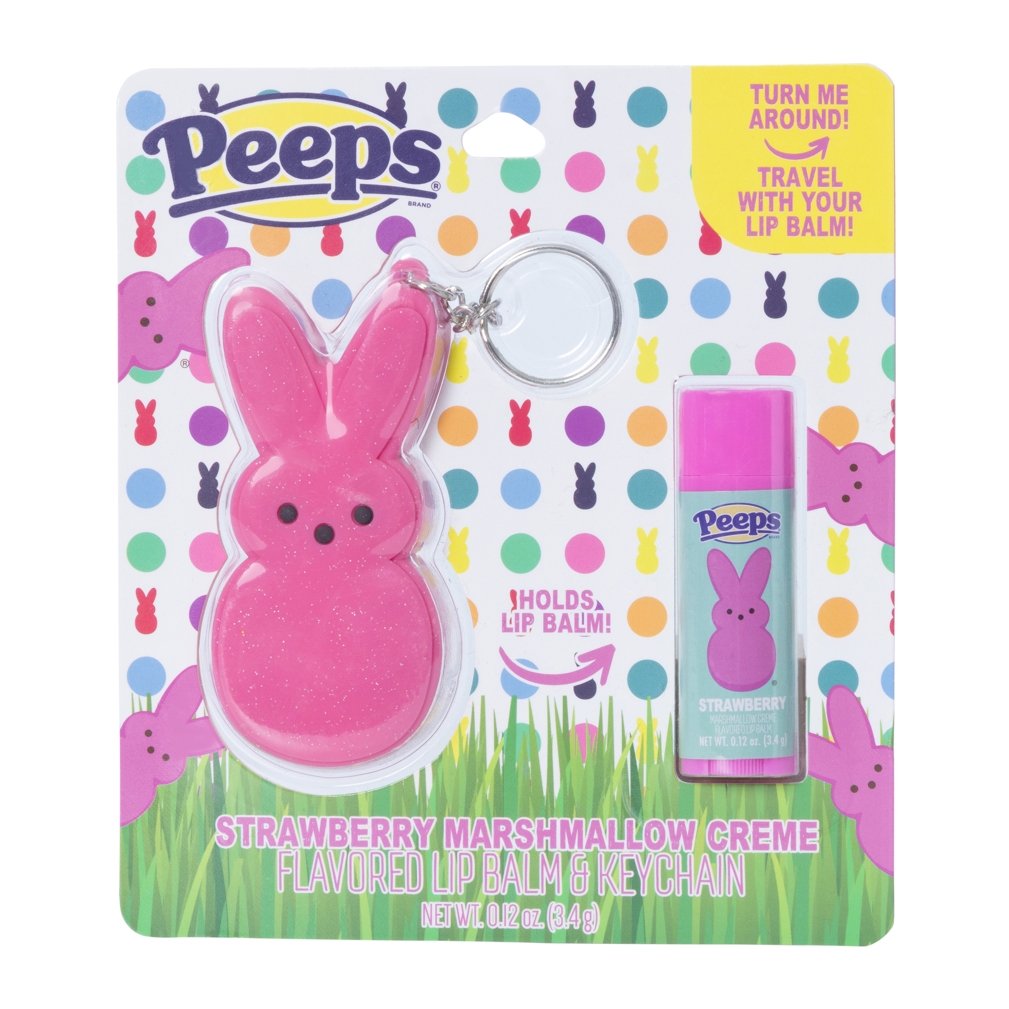 Peeps® Flavored Lip Balm & Keychain - Pink