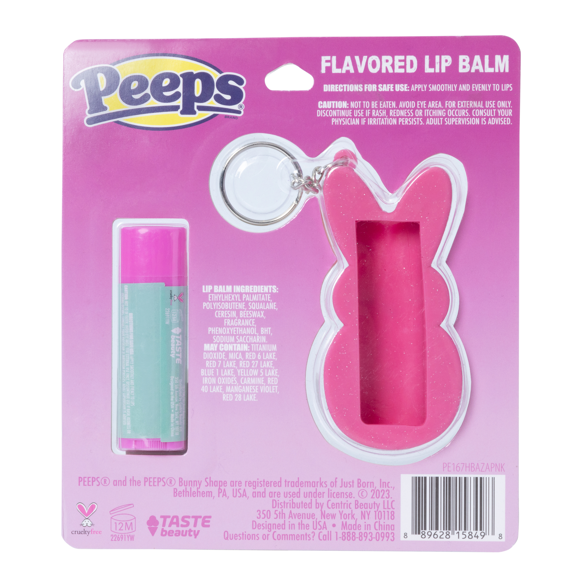 Peeps® Flavored Lip Balm & Keychain - Pink
