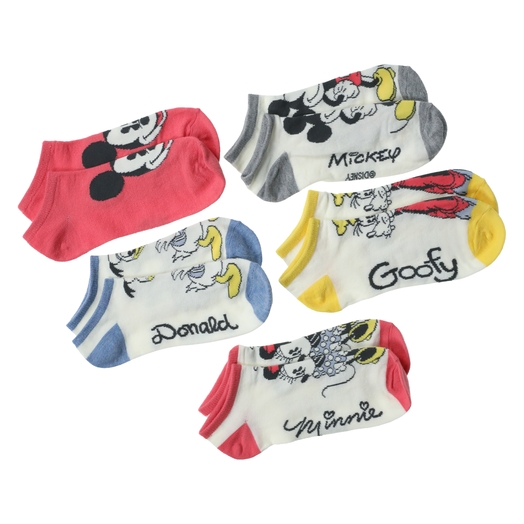 Disney Retro Mickey And Friends Ankle Socks 5-Pack