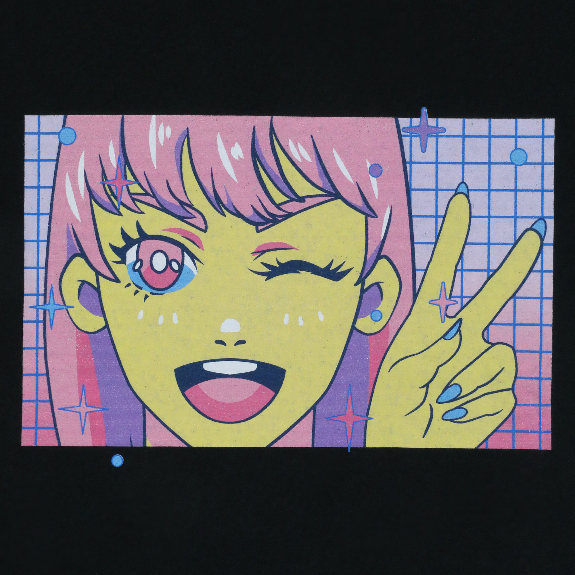 Anime Peace Sign Graphic Tee