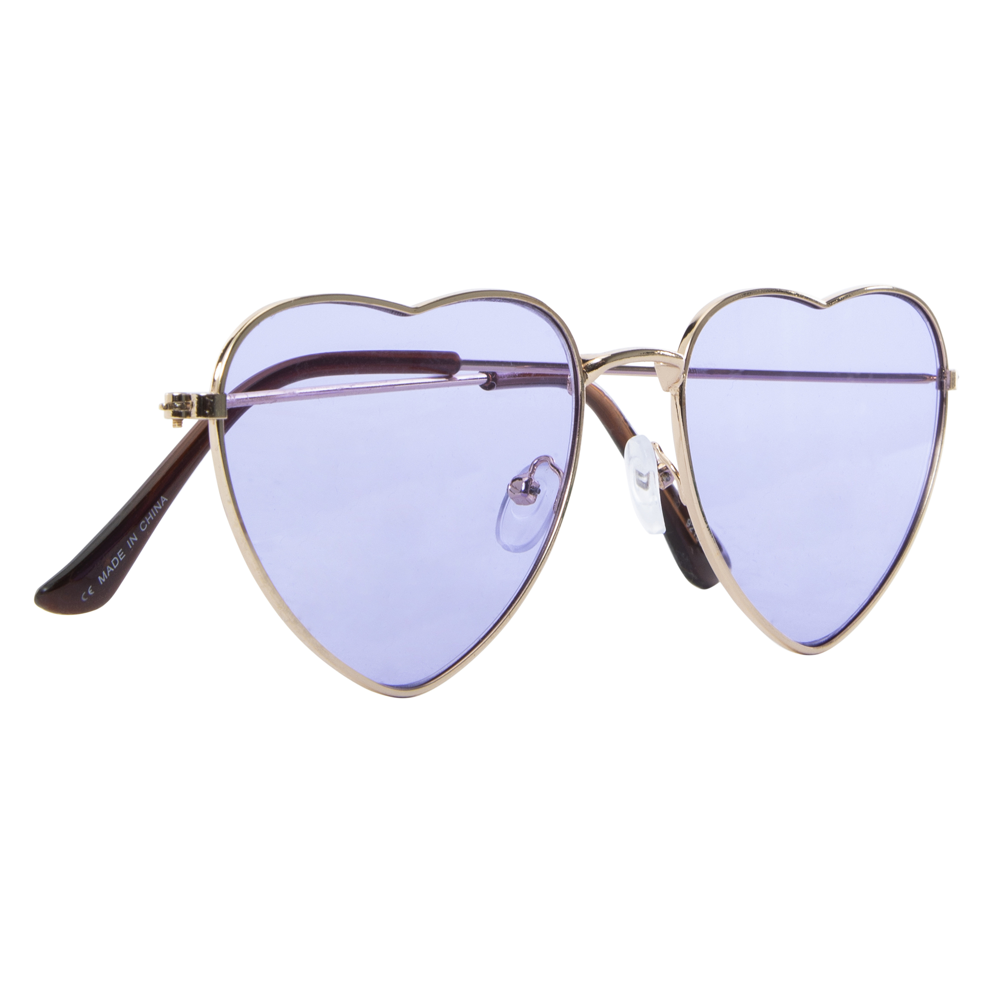 Ladies Heart Shaped Wire Rim Sunglasses