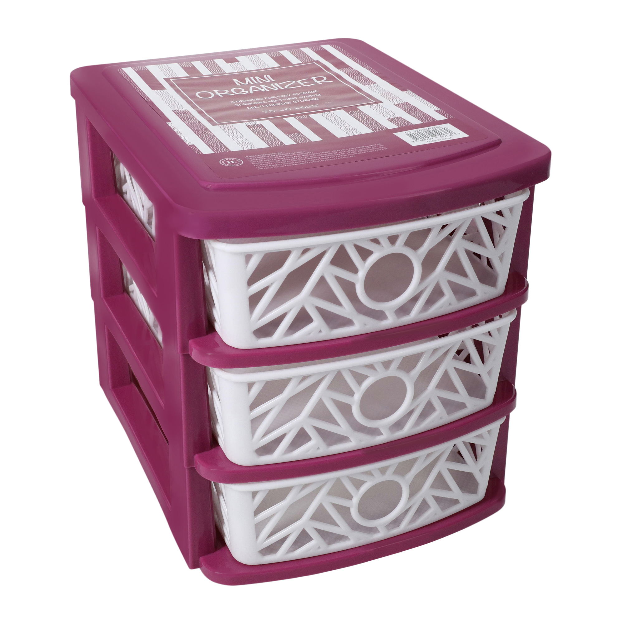Crystal Cut 3-Drawer Mini Organizer 7.5in