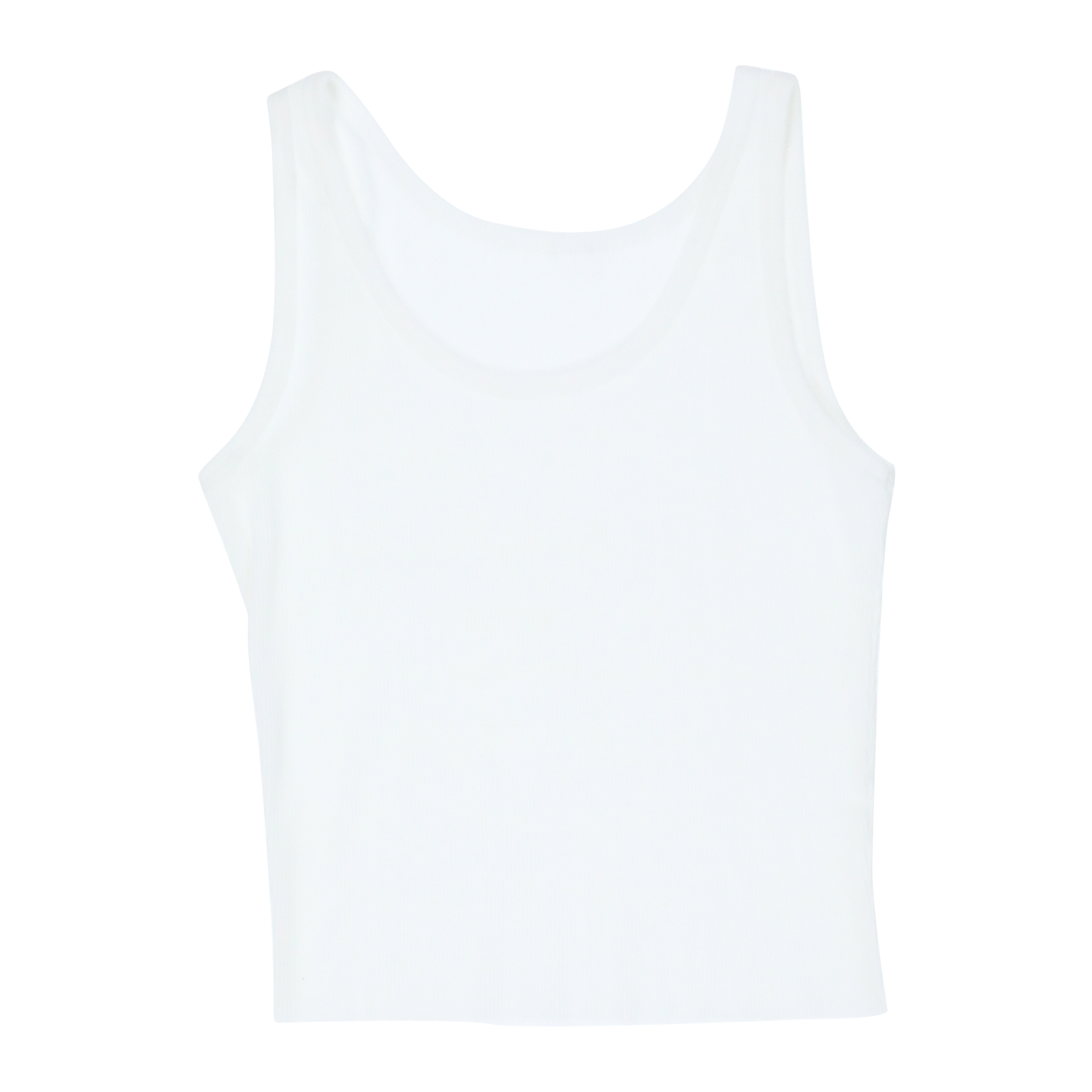 Juniors White Ribbed Tank Top