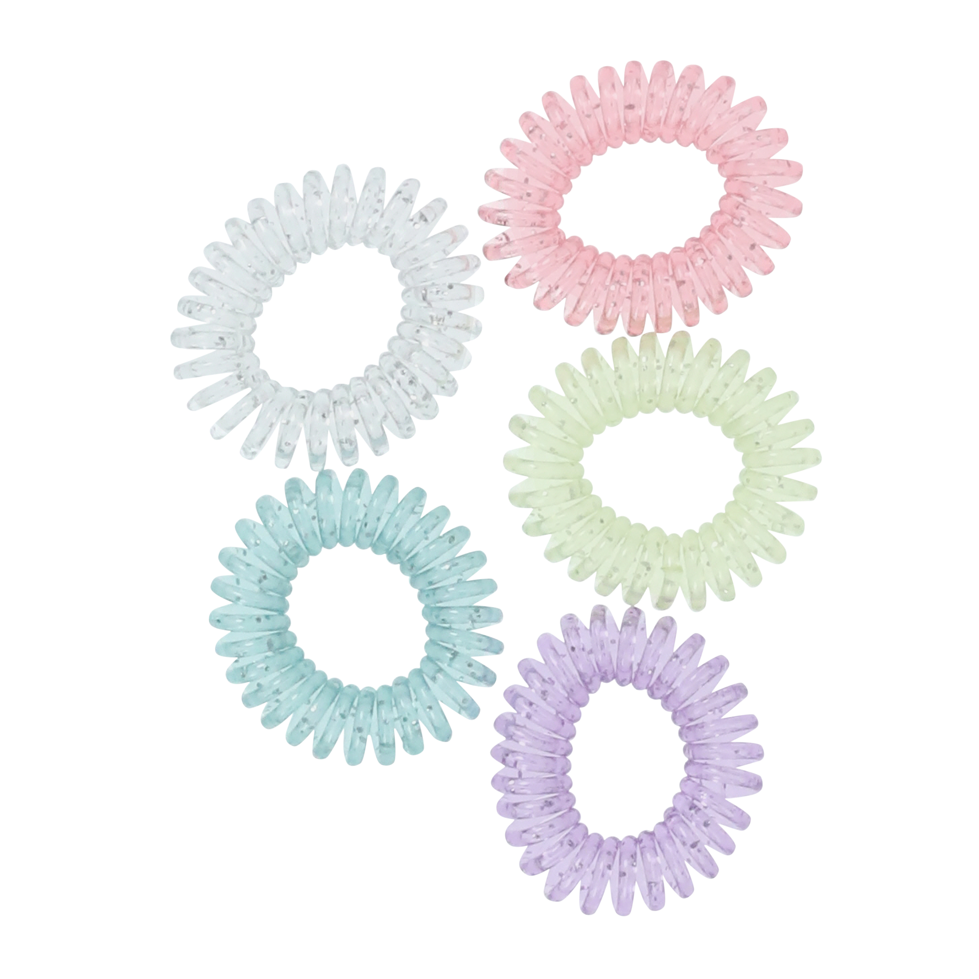 Damage-Free Coil Hair Ties 5-Pack - Pastels