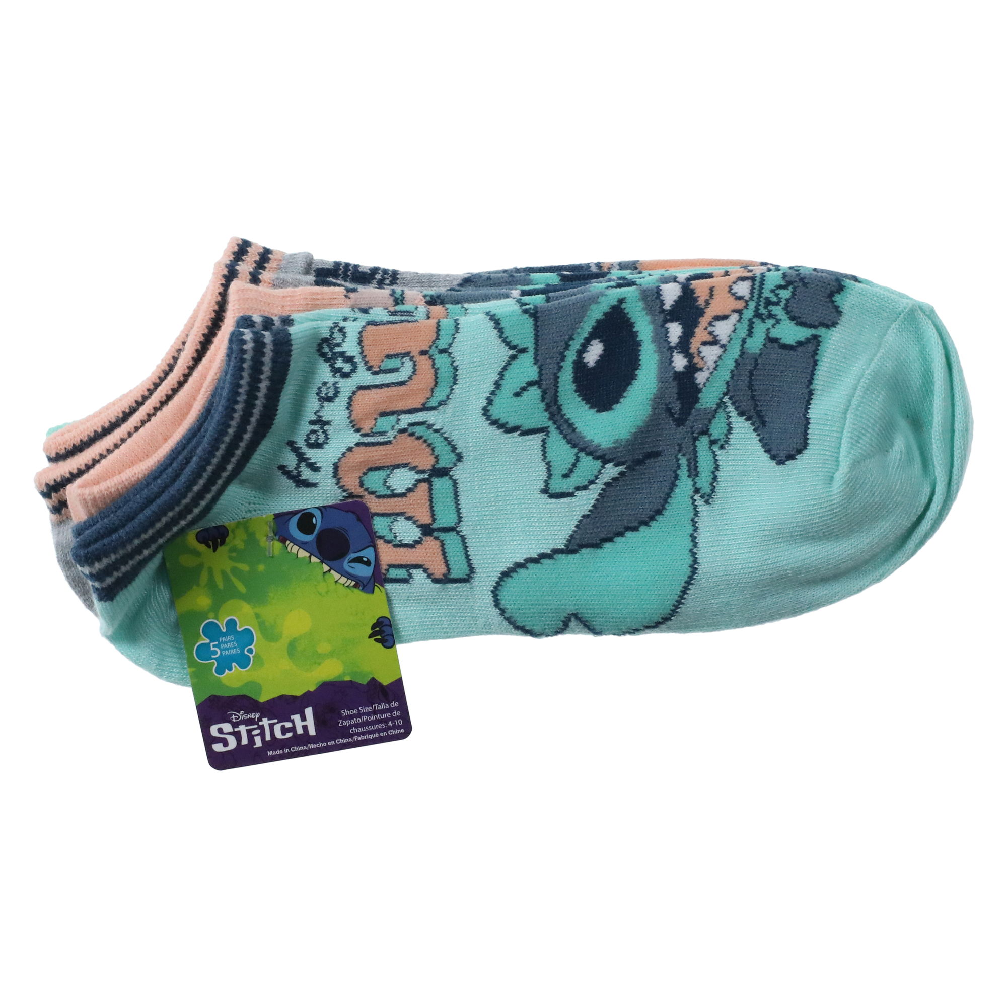 Disney Lilo & Stitch Ladies Ankle Socks 5-Pack