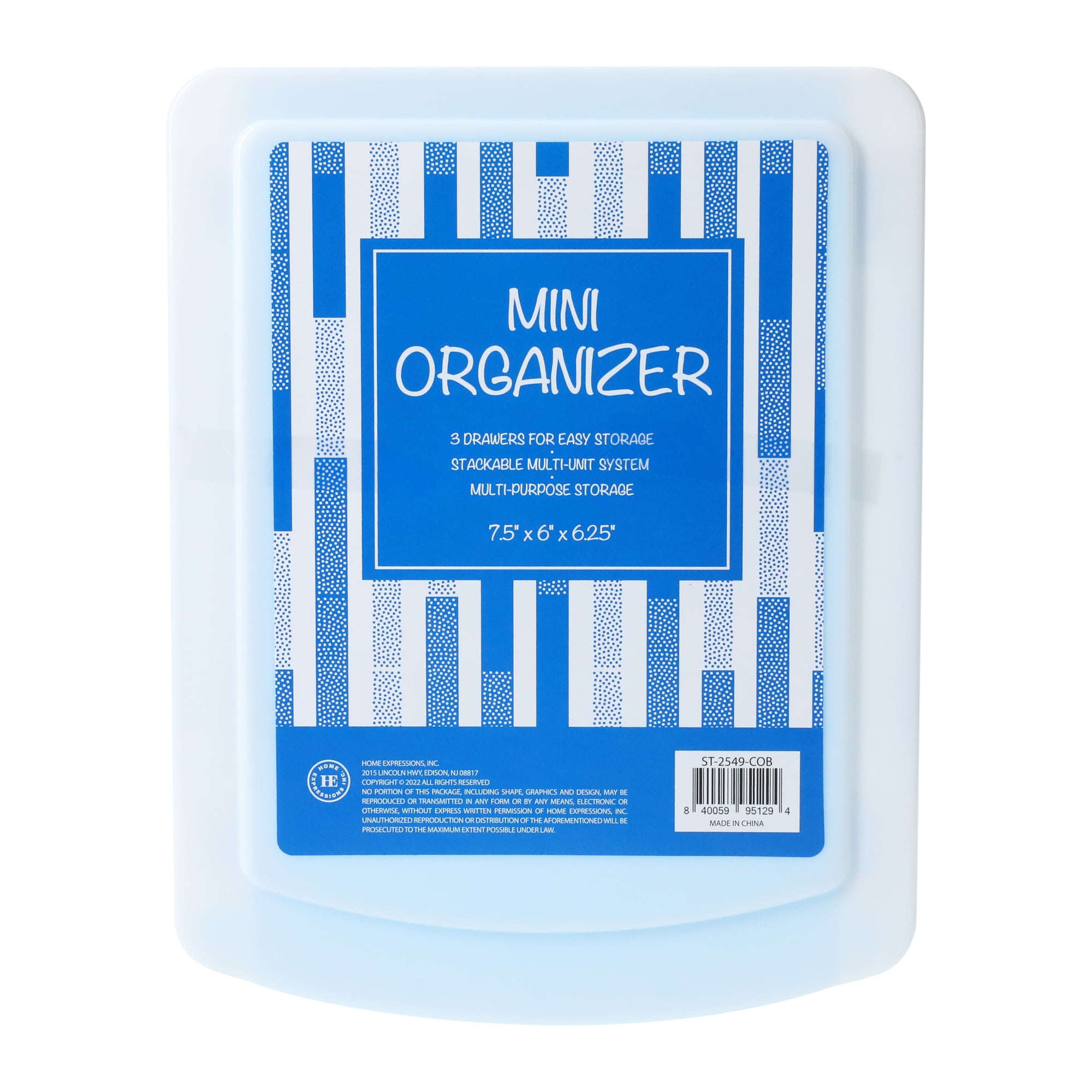 3-Drawer Organizer 7.5in x 6.2in