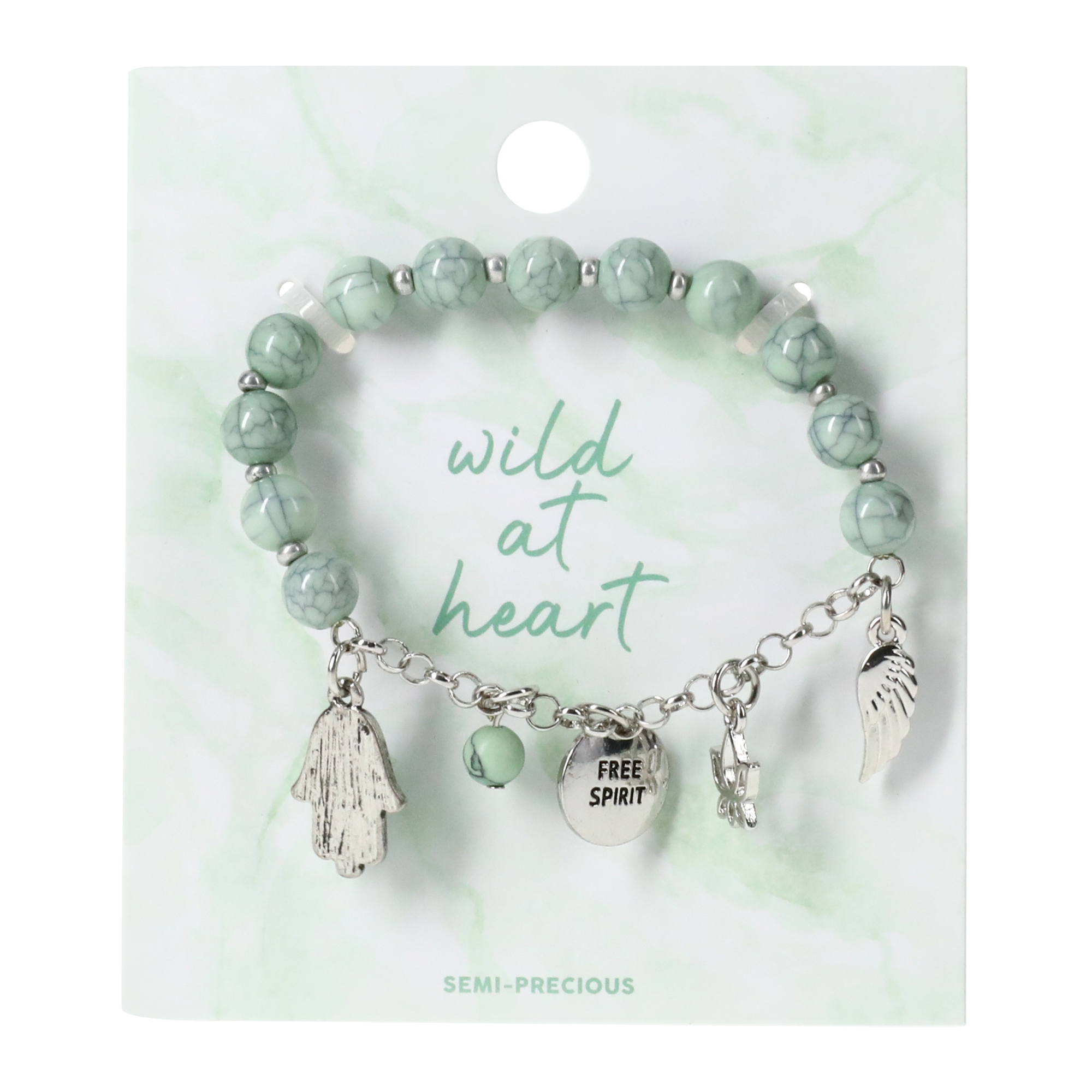 Semi-Precious Beaded Charm Bracelet