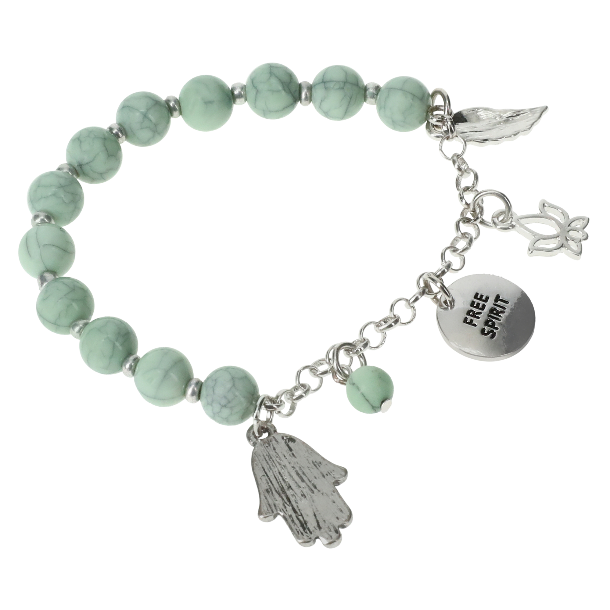 Semi-Precious Beaded Charm Bracelet