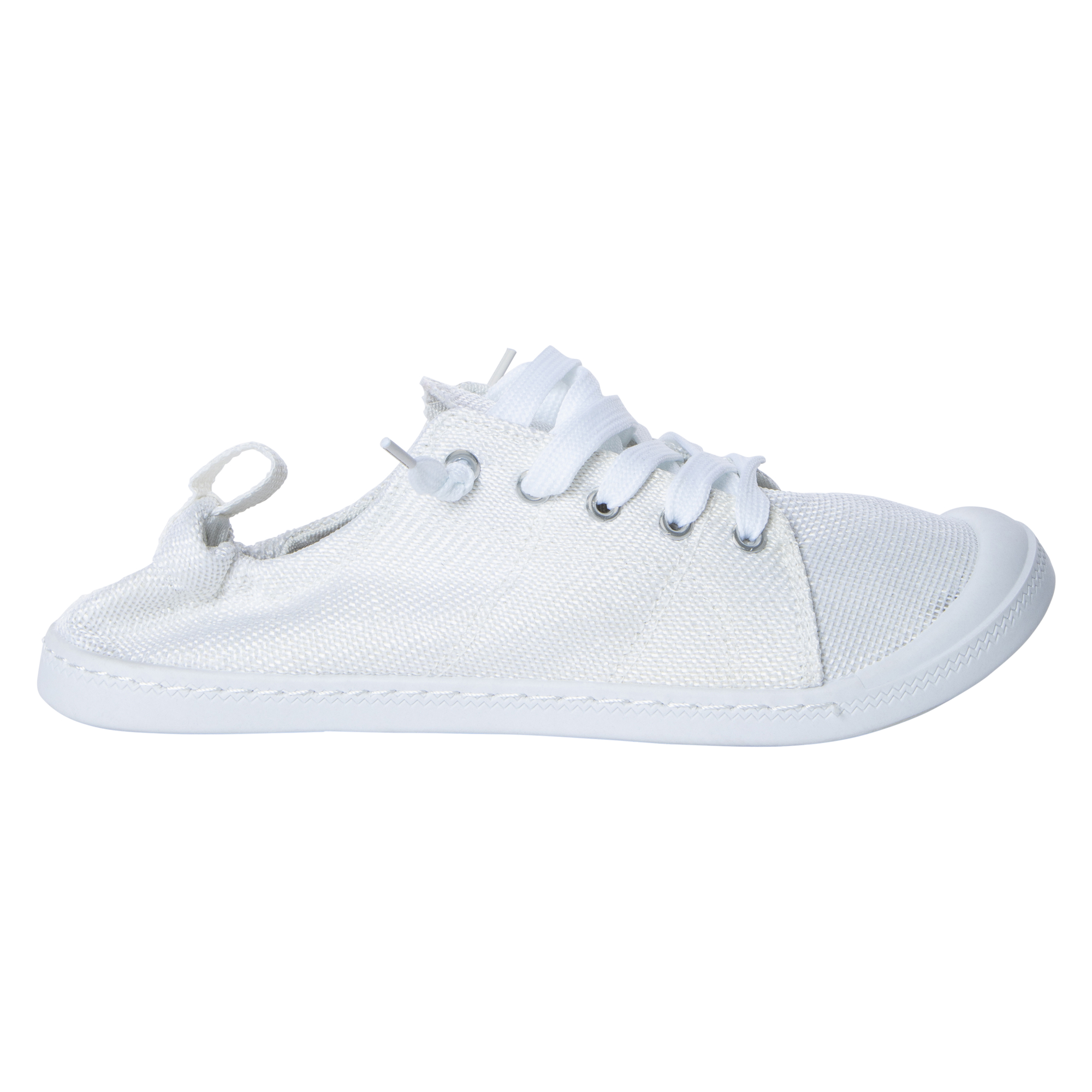 Ladies White Scrunch Back Sneakers
