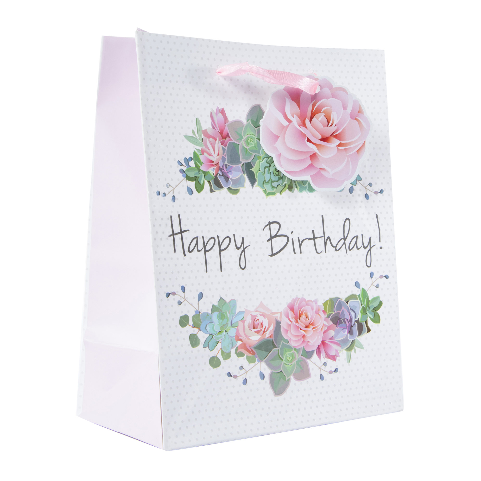 Floral Birthday Gift Bag 7in x 9in