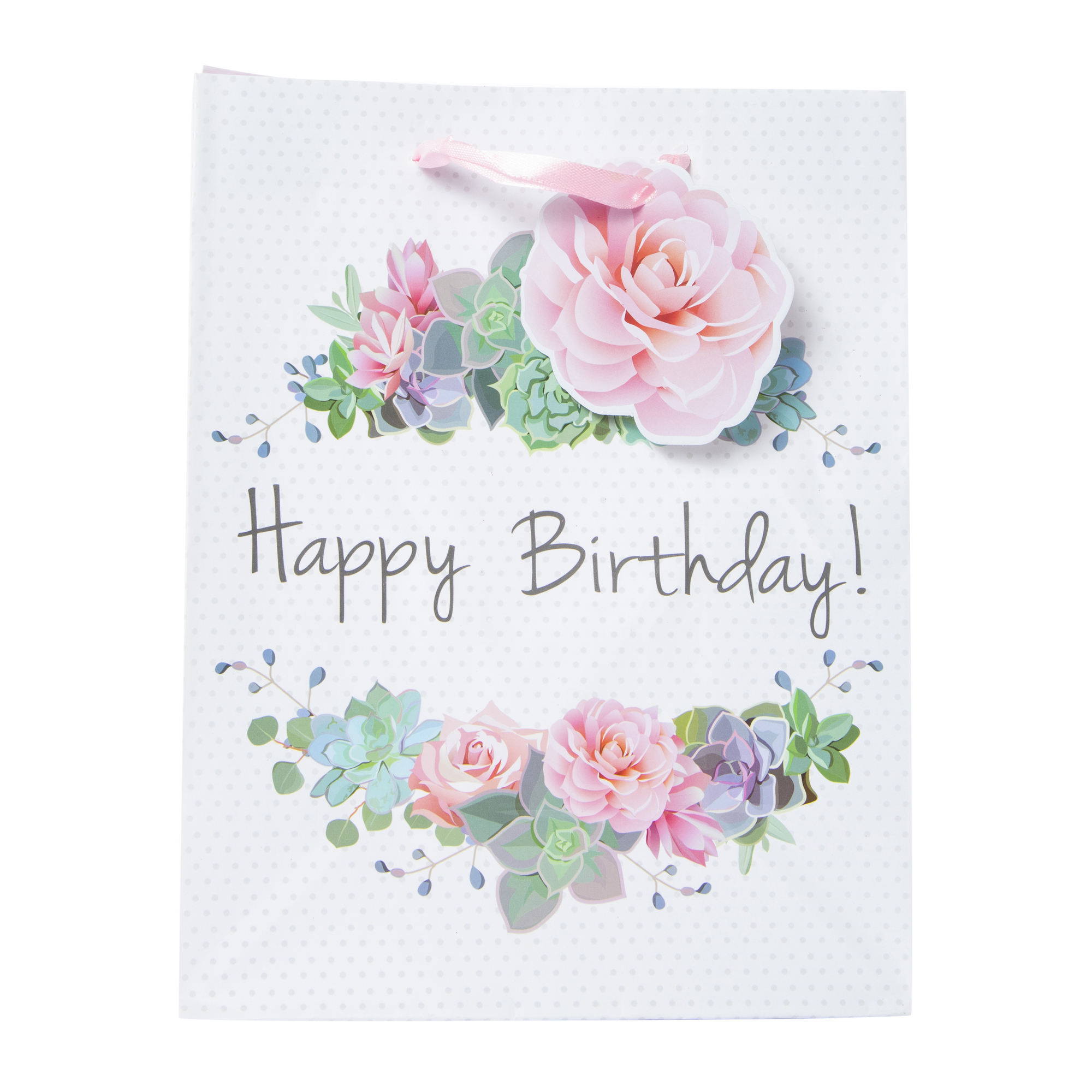 Floral Birthday Gift Bag 7in x 9in