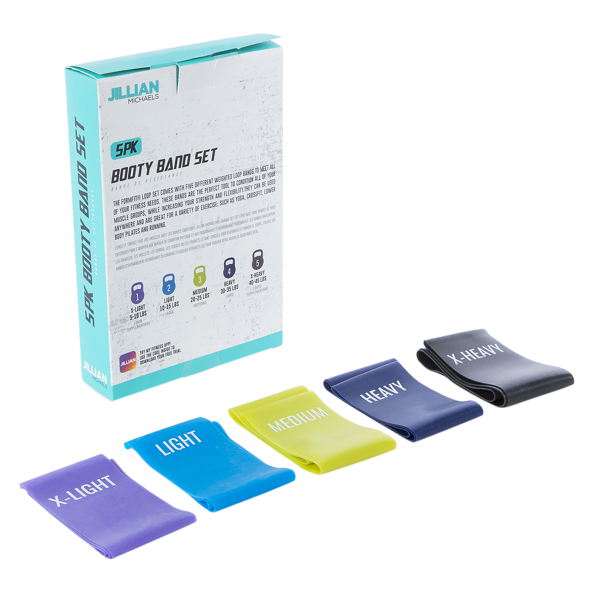 Jillian Michaels Booty Band Set 5-Count