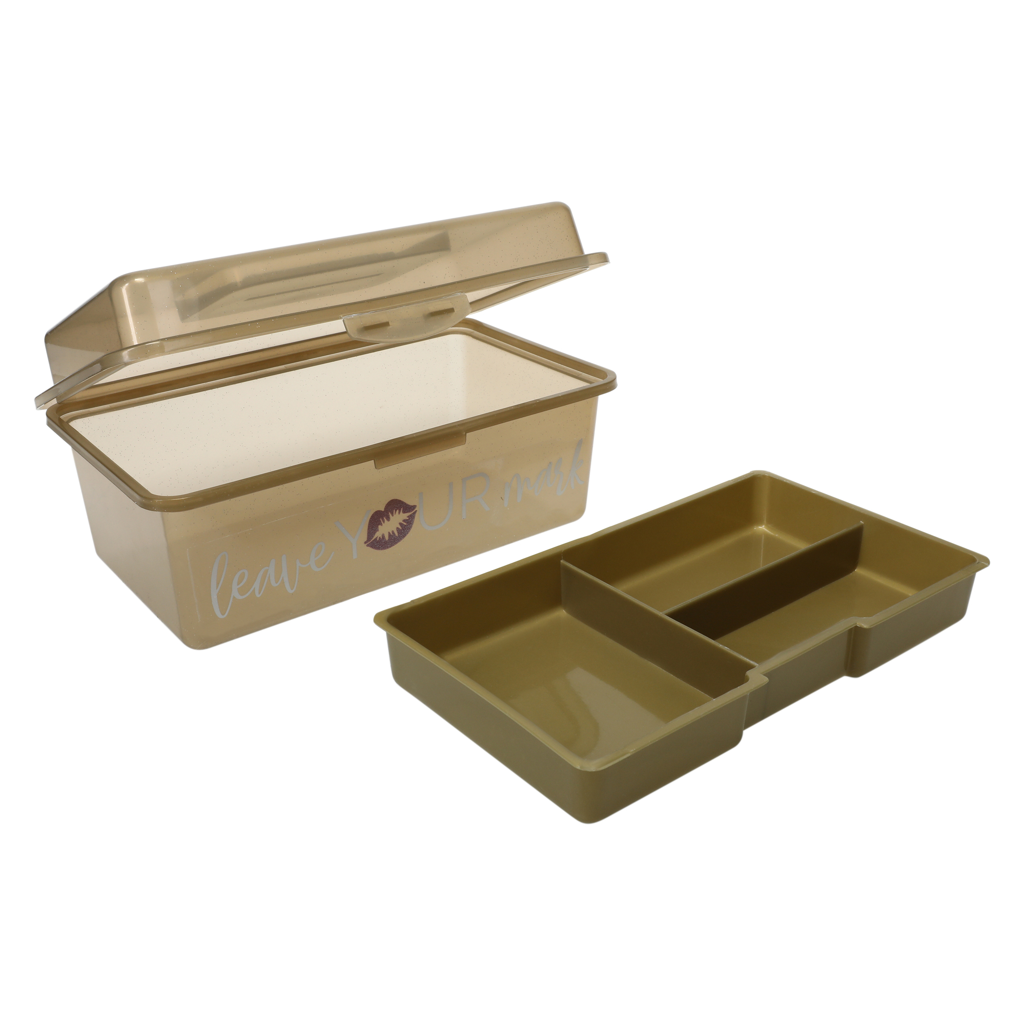 Makeup Organizer Box With Tray 9.6in x 5.6in
