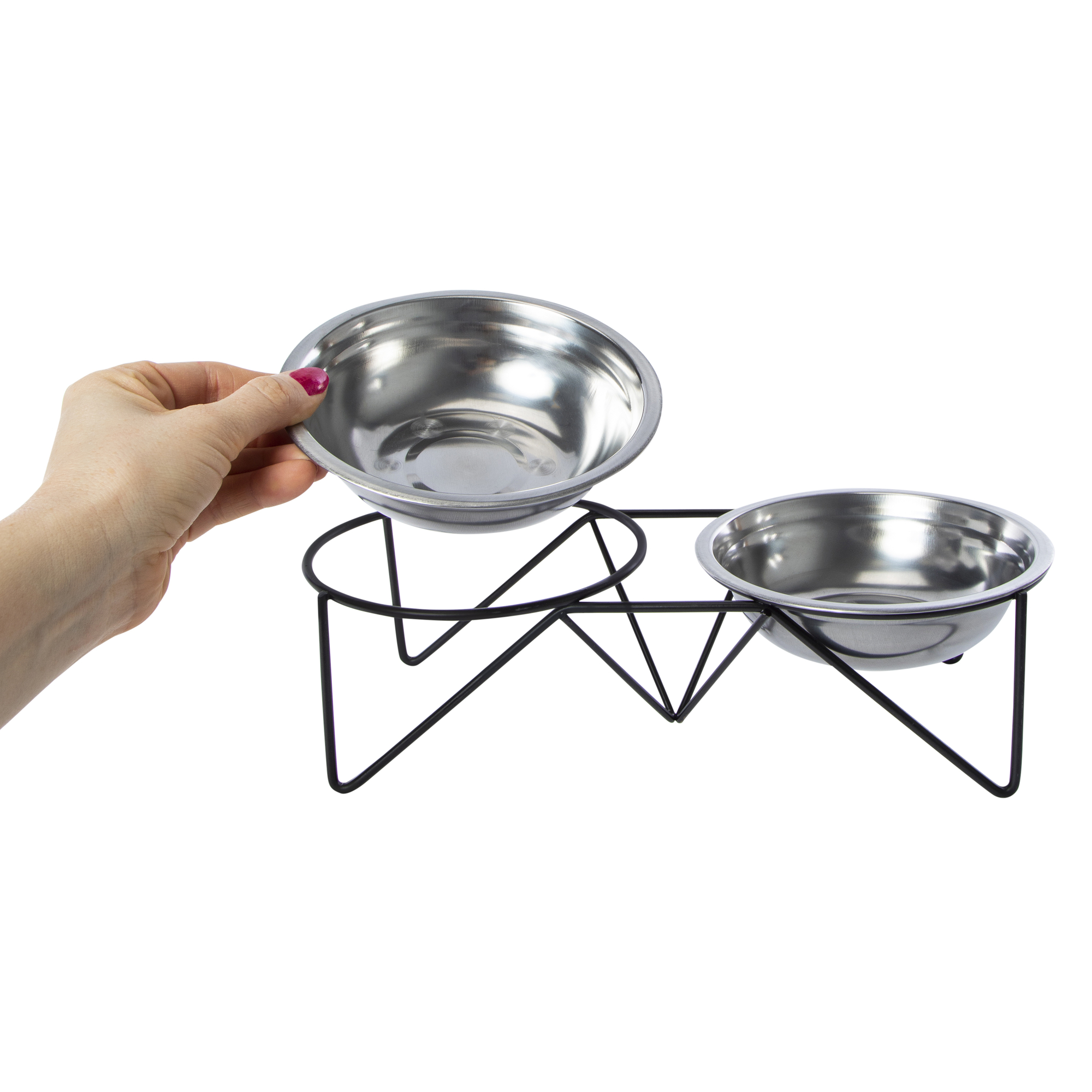 Elevated Double Feeder Pet Food & Water Bowl With Stand