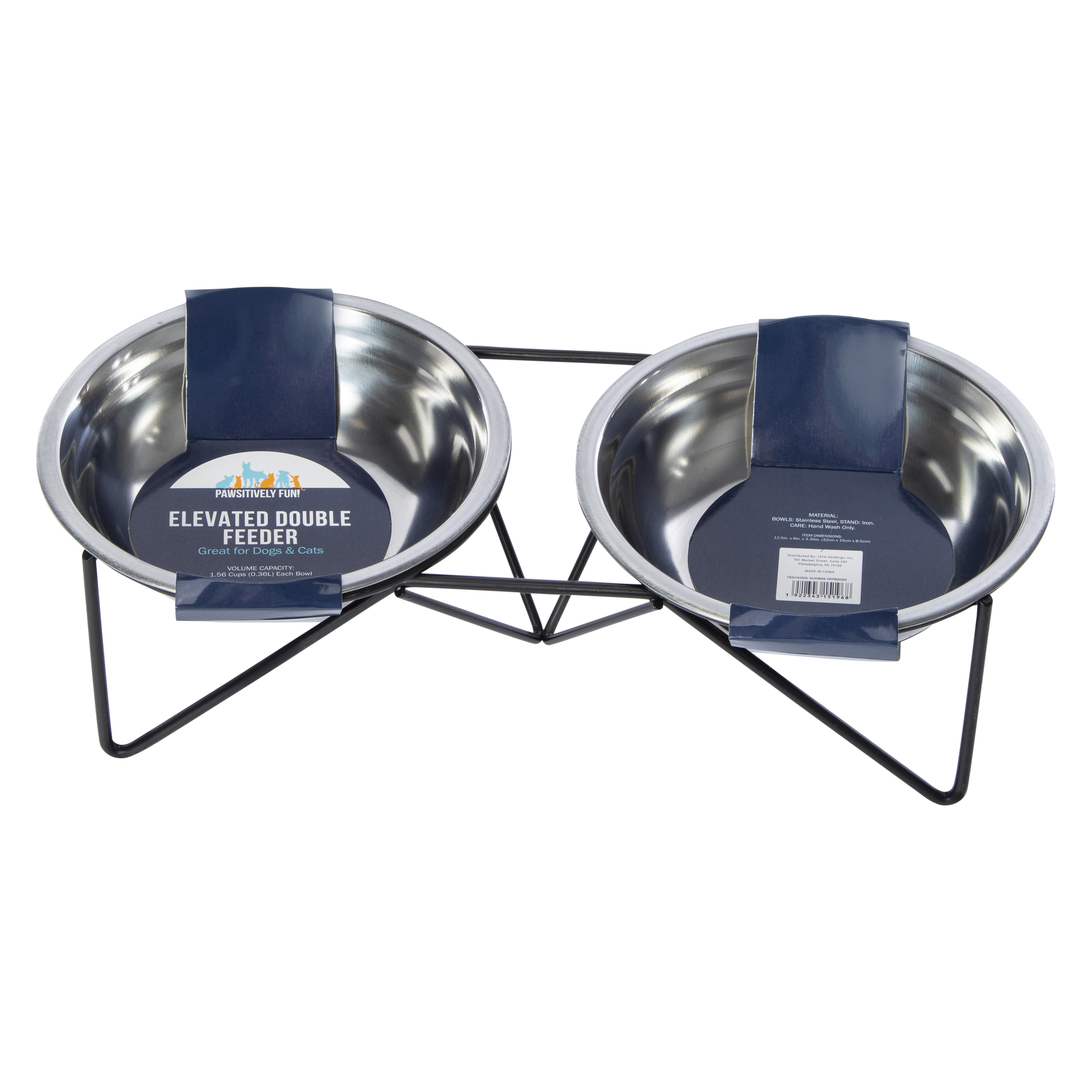 Elevated Double Feeder Pet Food & Water Bowl With Stand