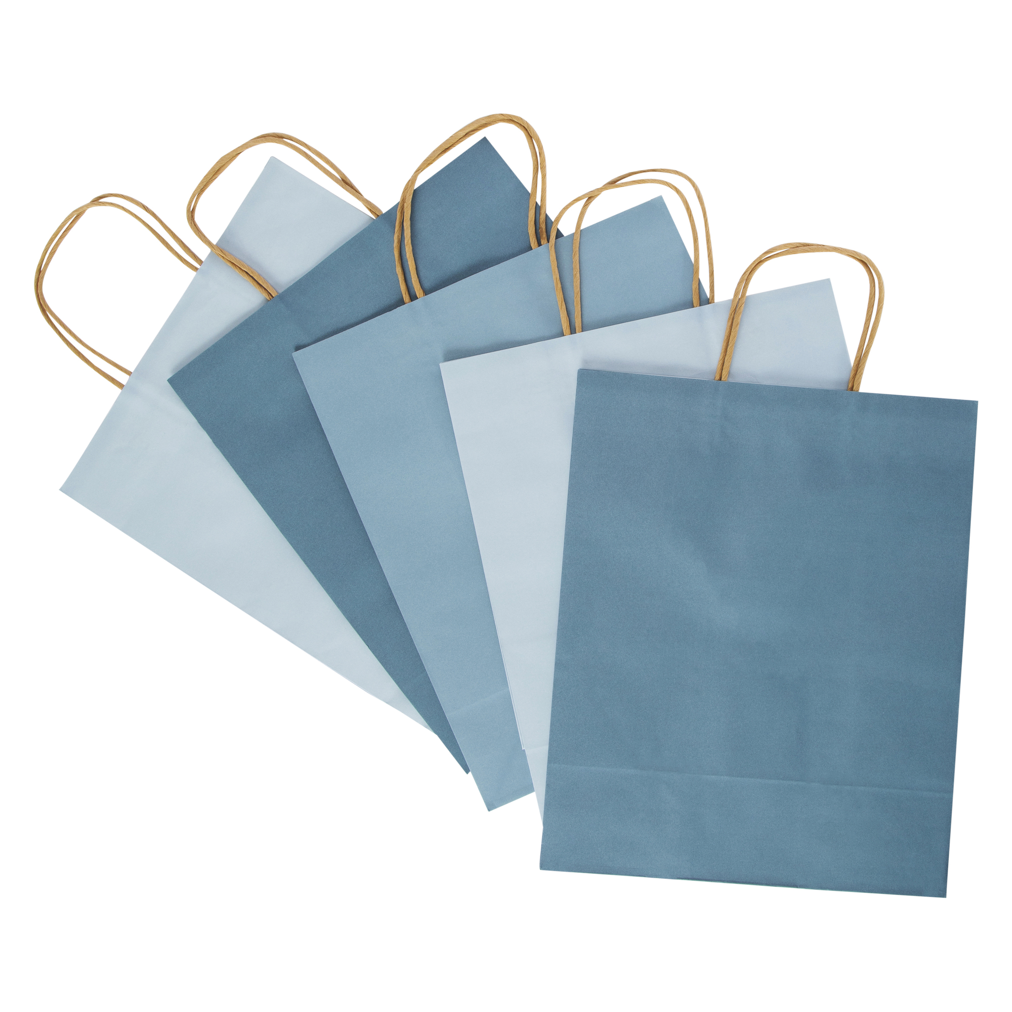 5-Count Large Kraft Gift Bags 13in x 10in - Blue