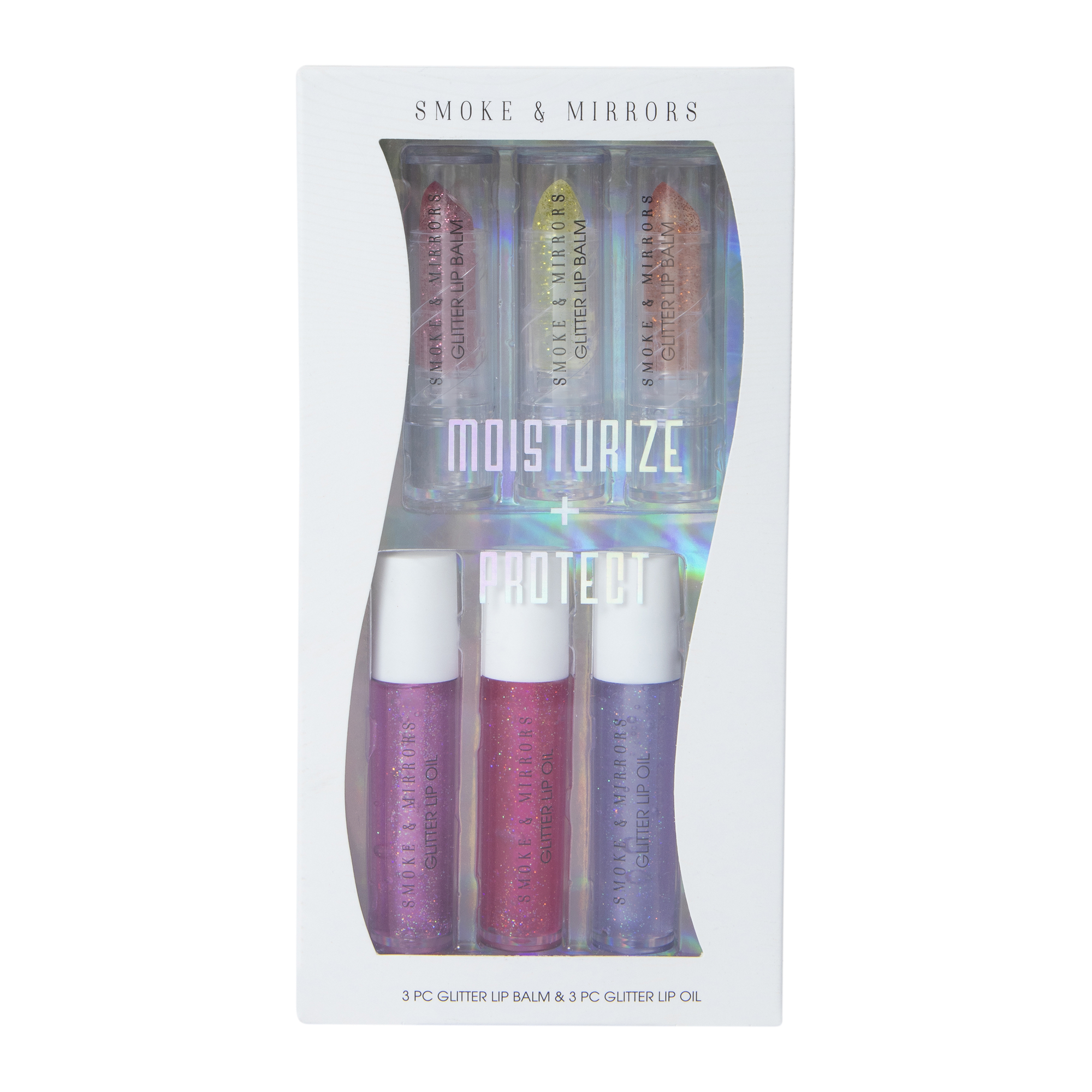 Smoke & Mirrors Glitter Lip Oil & Balm 6-Count