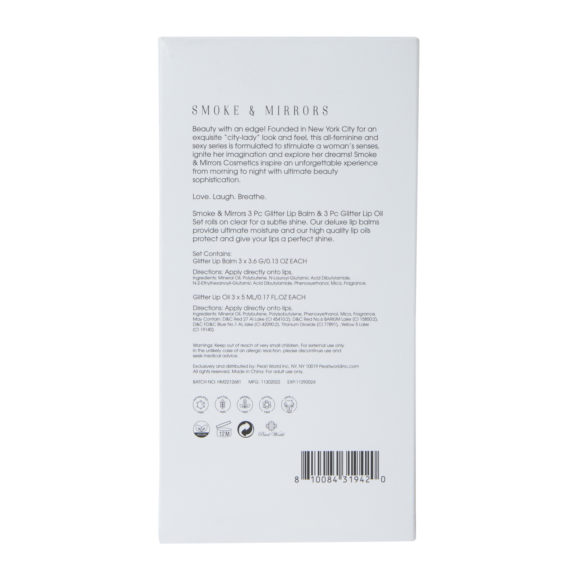 Smoke & Mirrors Glitter Lip Oil & Balm 6-Count