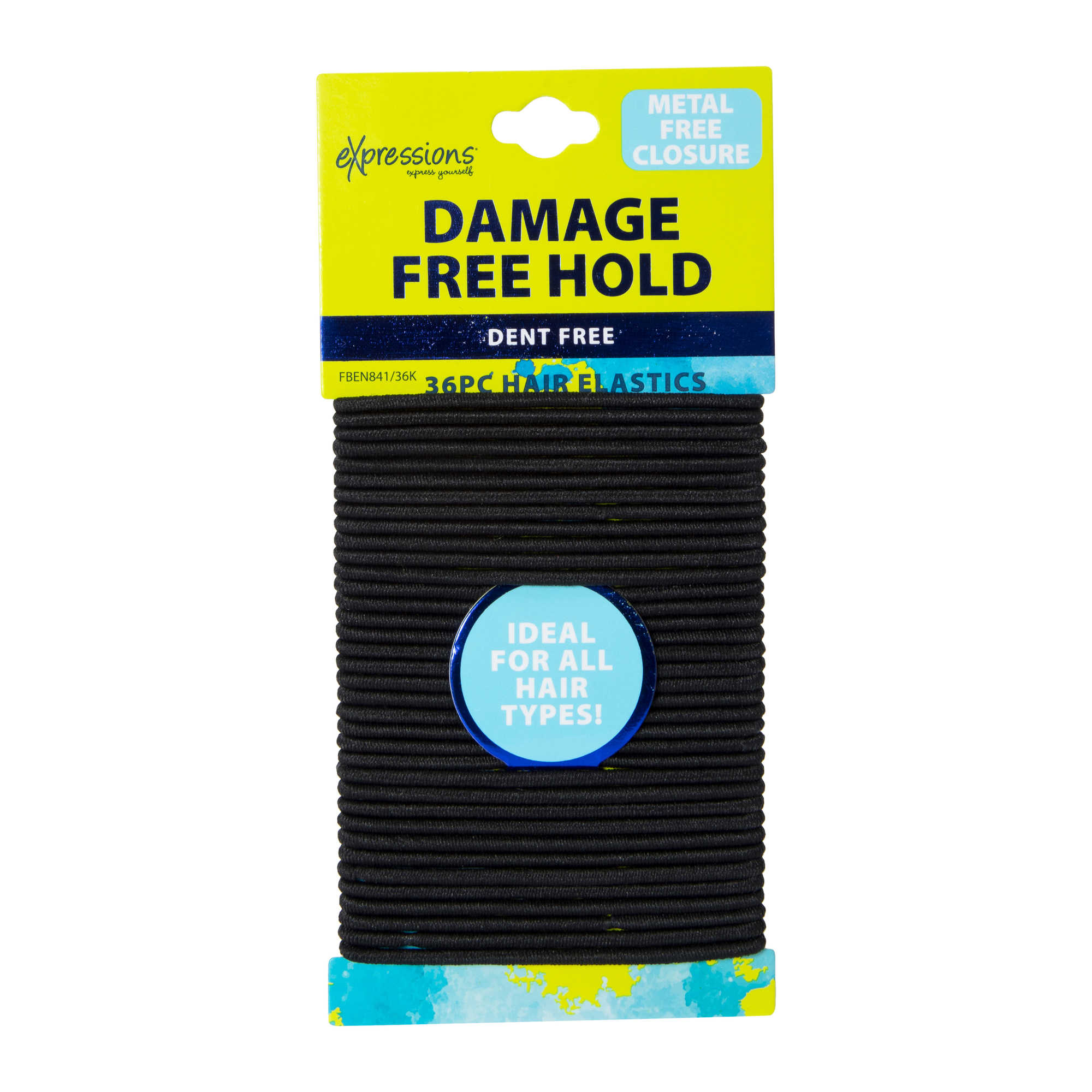 Clasp-Free® Thin Hair Elastics, Black 36-Count