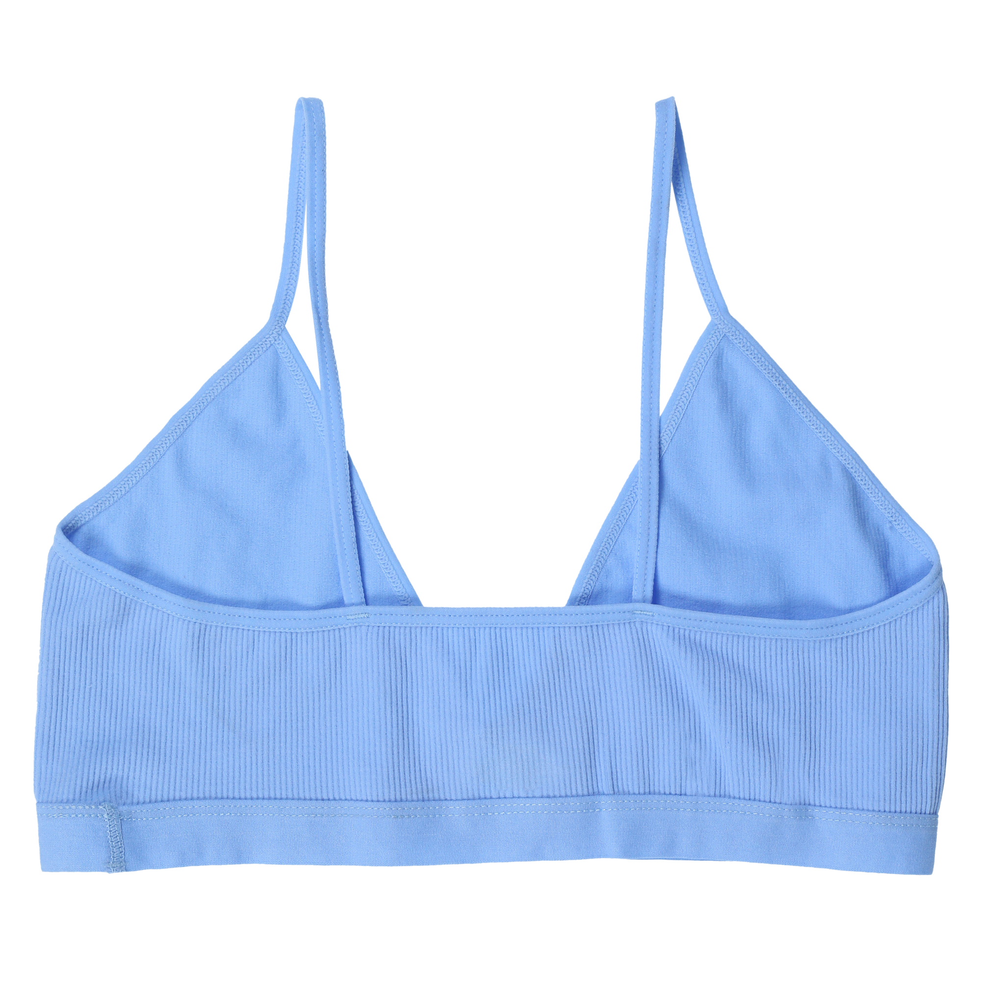 Blue Ribbed Cut-Out Bralette