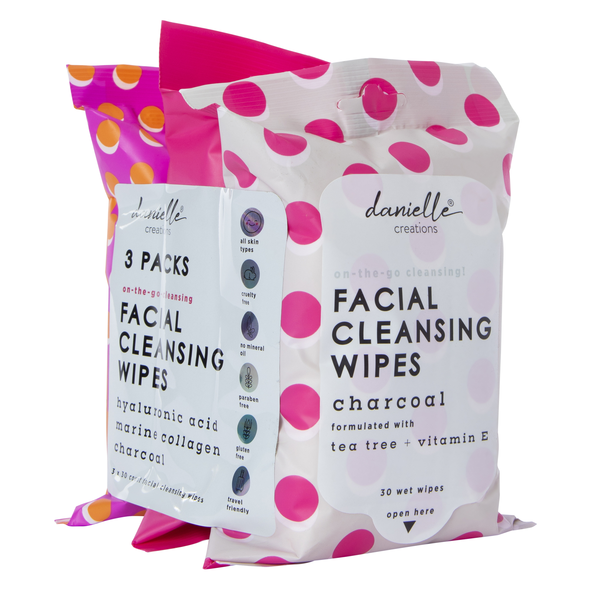 Danielle Creations® Facial Cleansing Wipes 3-Pack