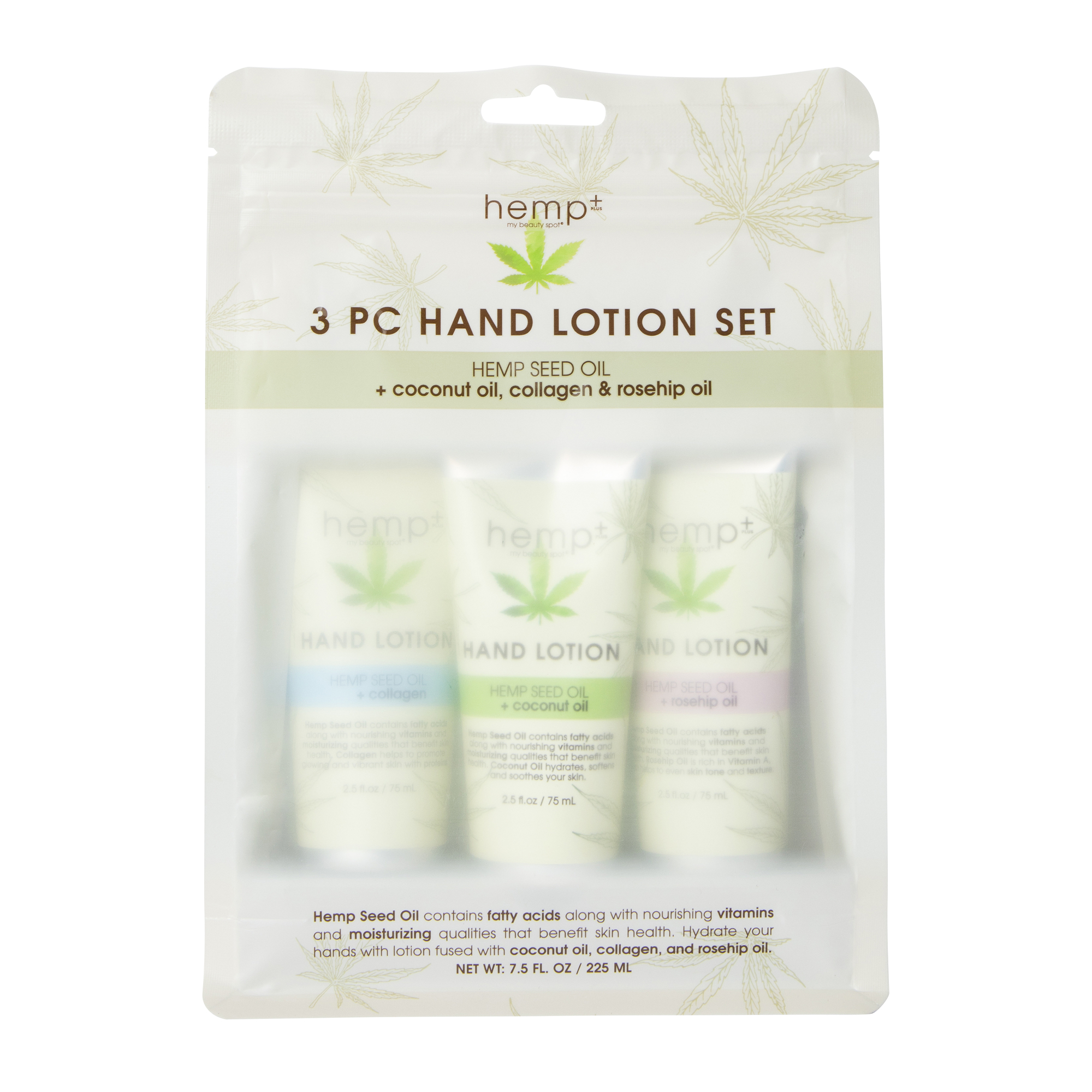 Hemp+ Hemp Seed Oil Hand Lotion Set 3-Piece