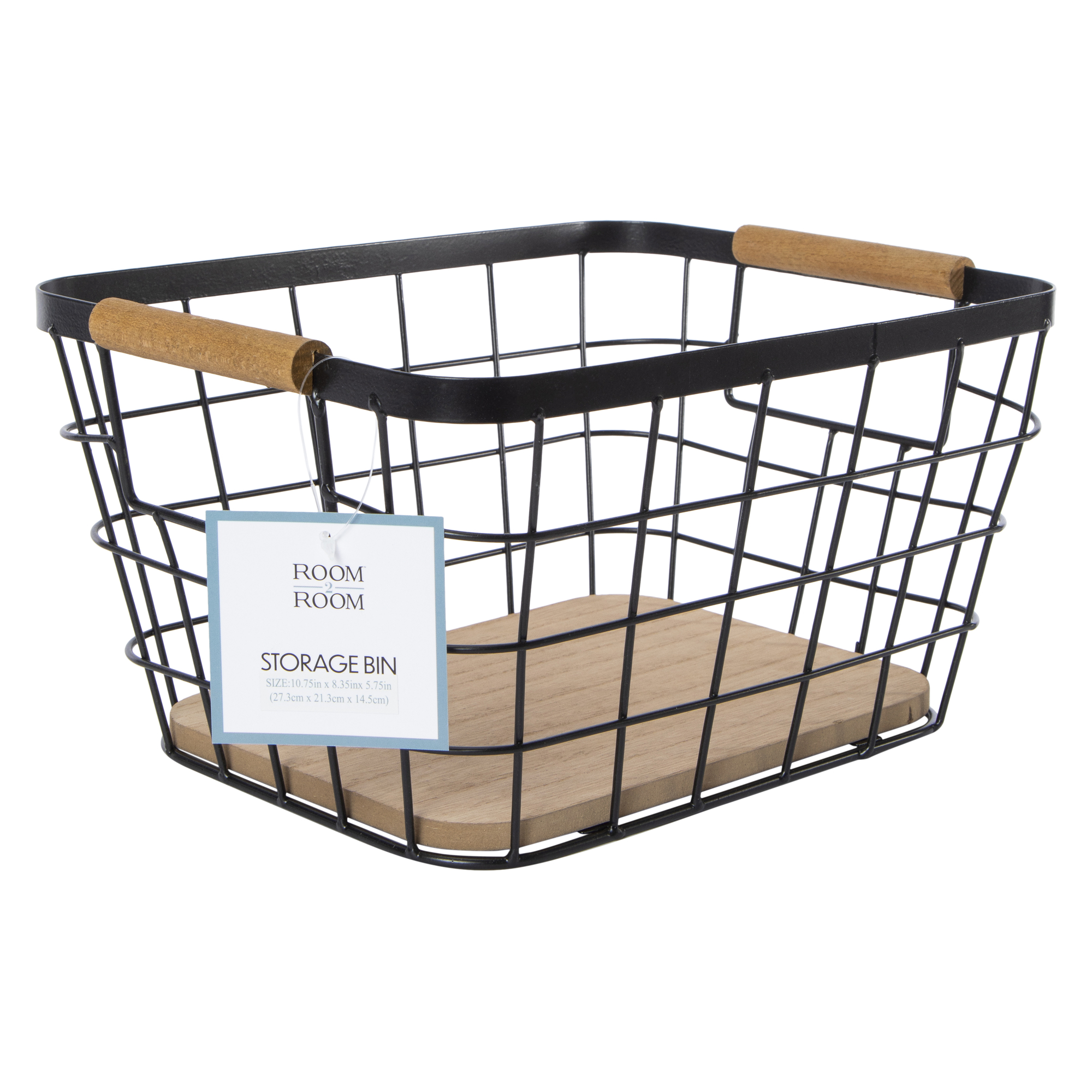 Wood & Wire Basket 10.75in x 8.35in