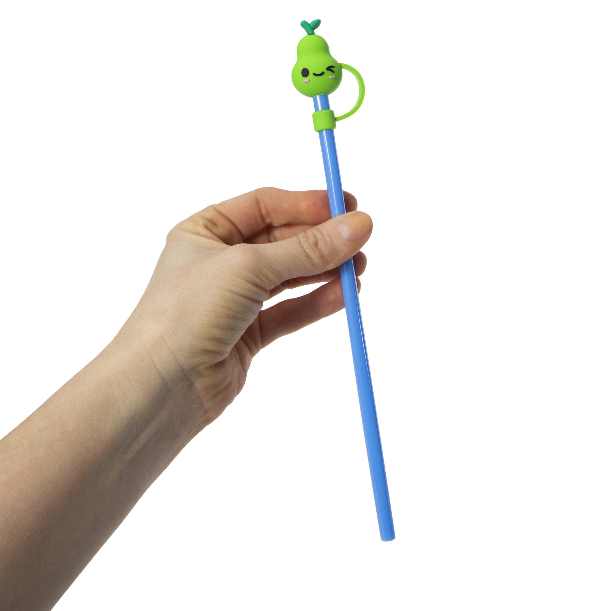 4-Count Reusable Straws With Removable Toppers