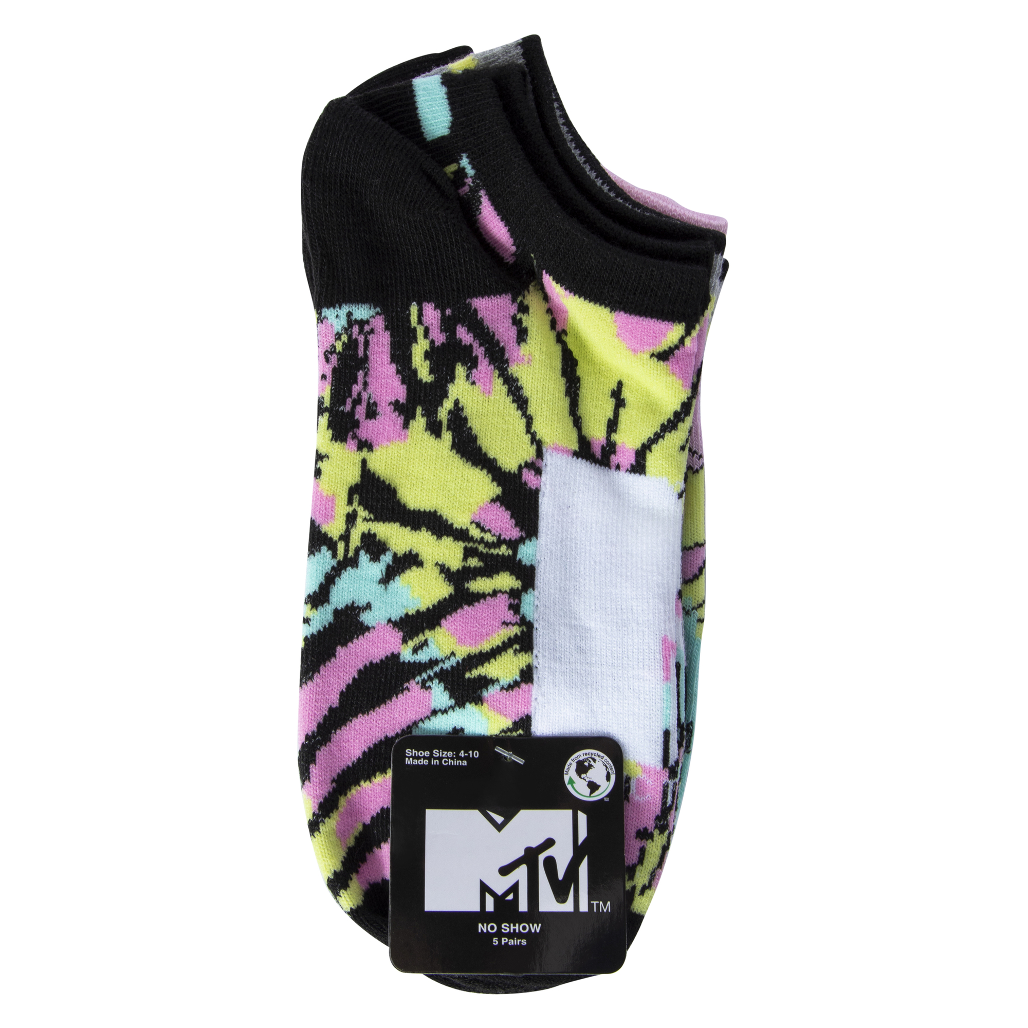 Ladies Mtv™ Tie Dye Low-Cut Socks 5-Pack