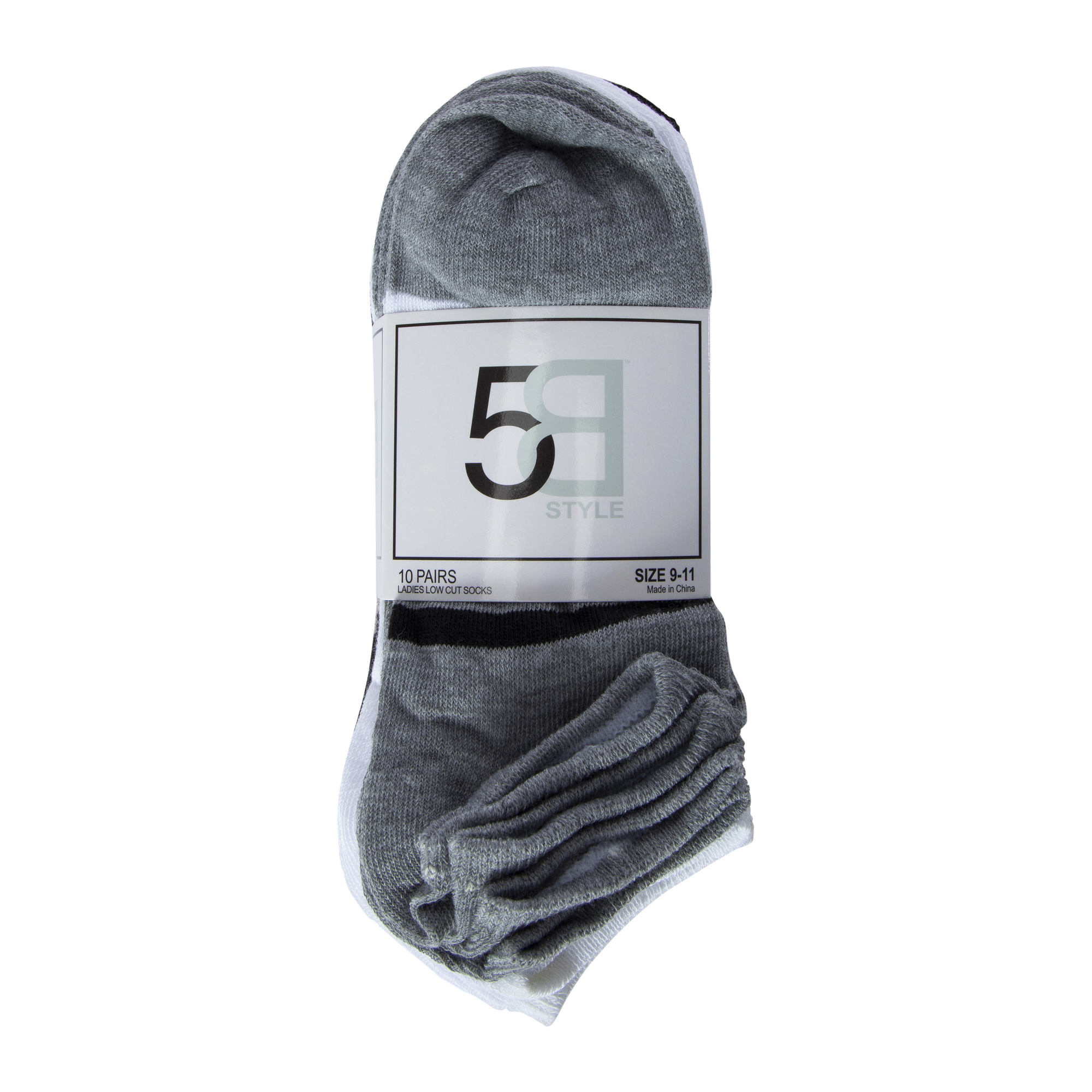 Ladies Ankle Socks 10-Pack - Stripes