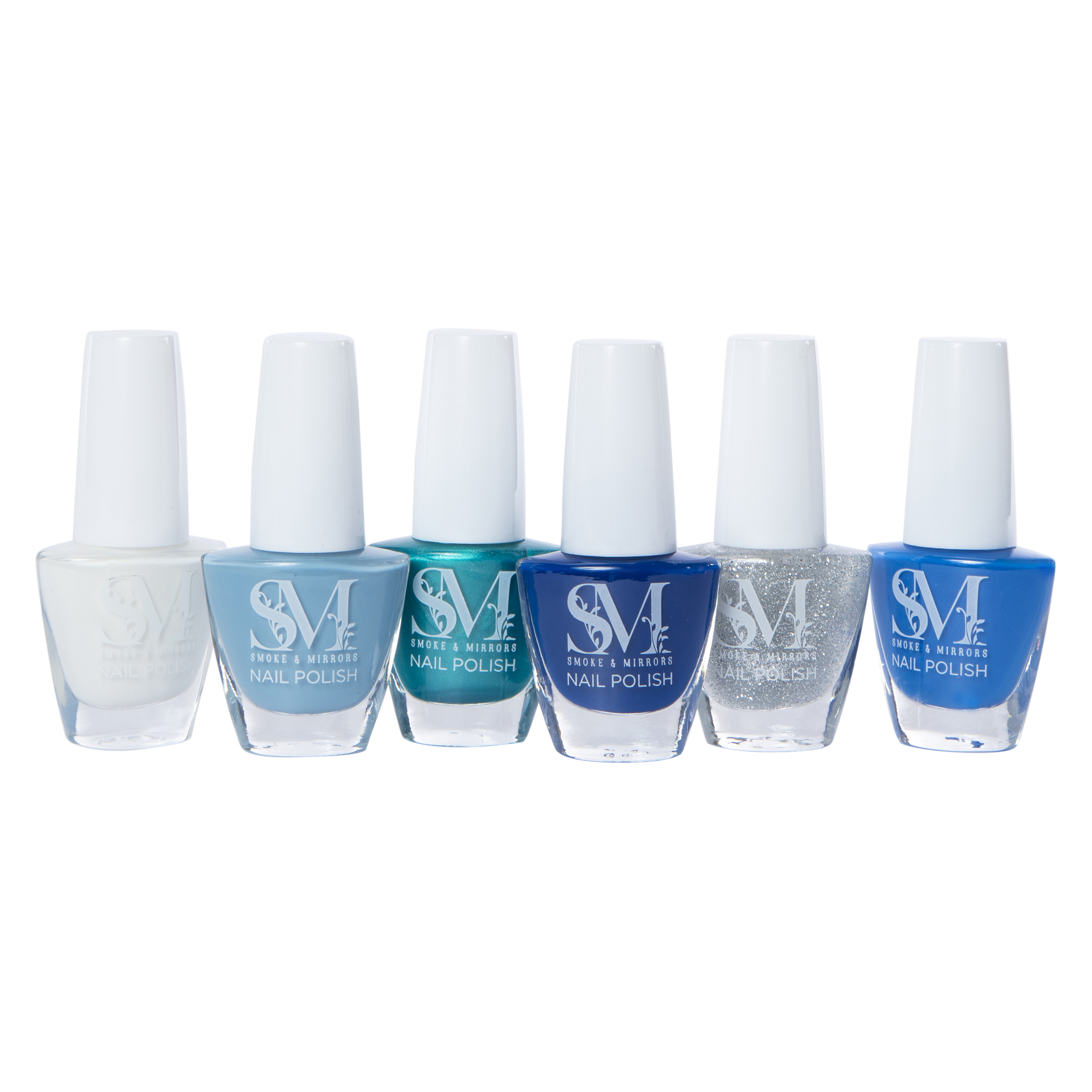 Smoke & Mirrors infused Nail Polish Set 6-Piece - Blue