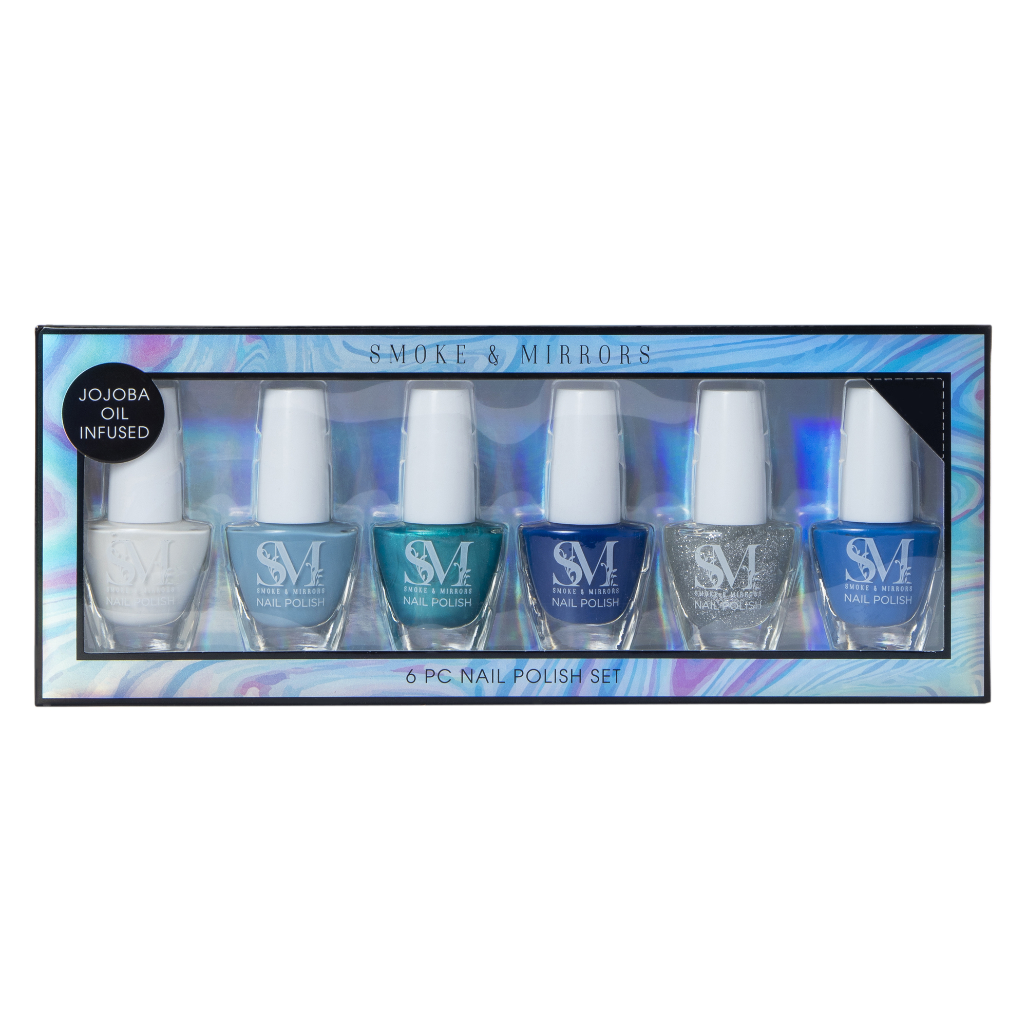 Smoke & Mirrors infused Nail Polish Set 6-Piece - Blue