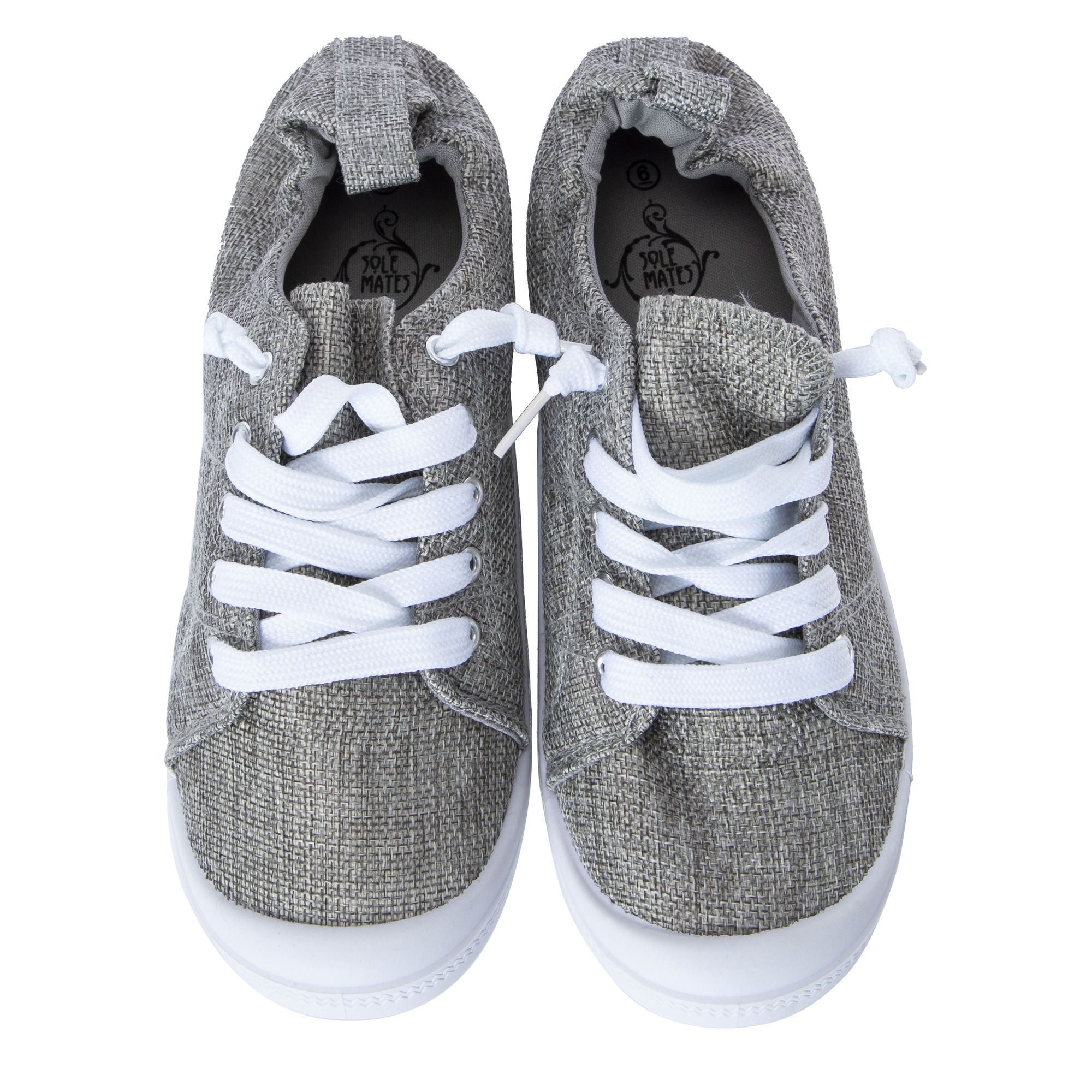 Ladies Gray Scrunch Back Sneakers