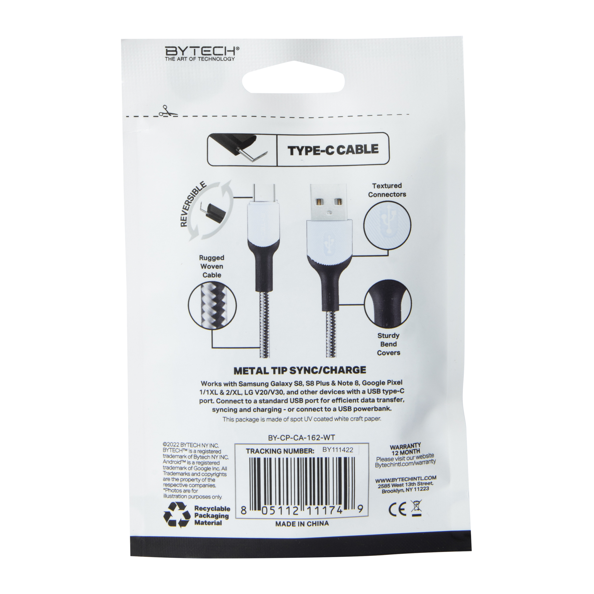 Cable USB-C a USB-A Bytech Reforzao 1.2M Carga y Sincroniza 4