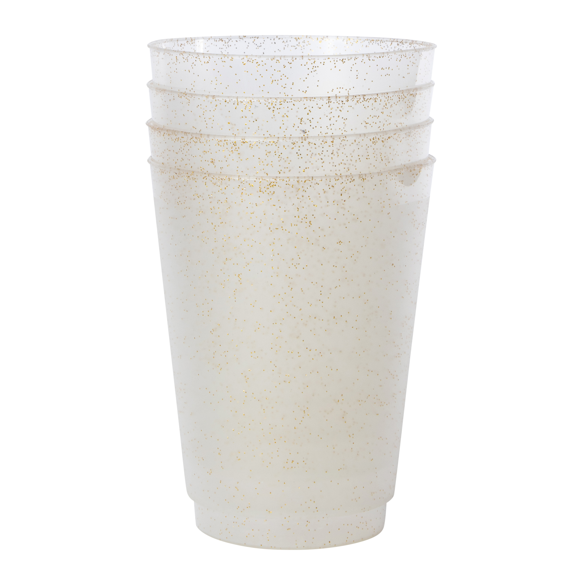 Reusable Cups 4-Pack - Gold Glitter