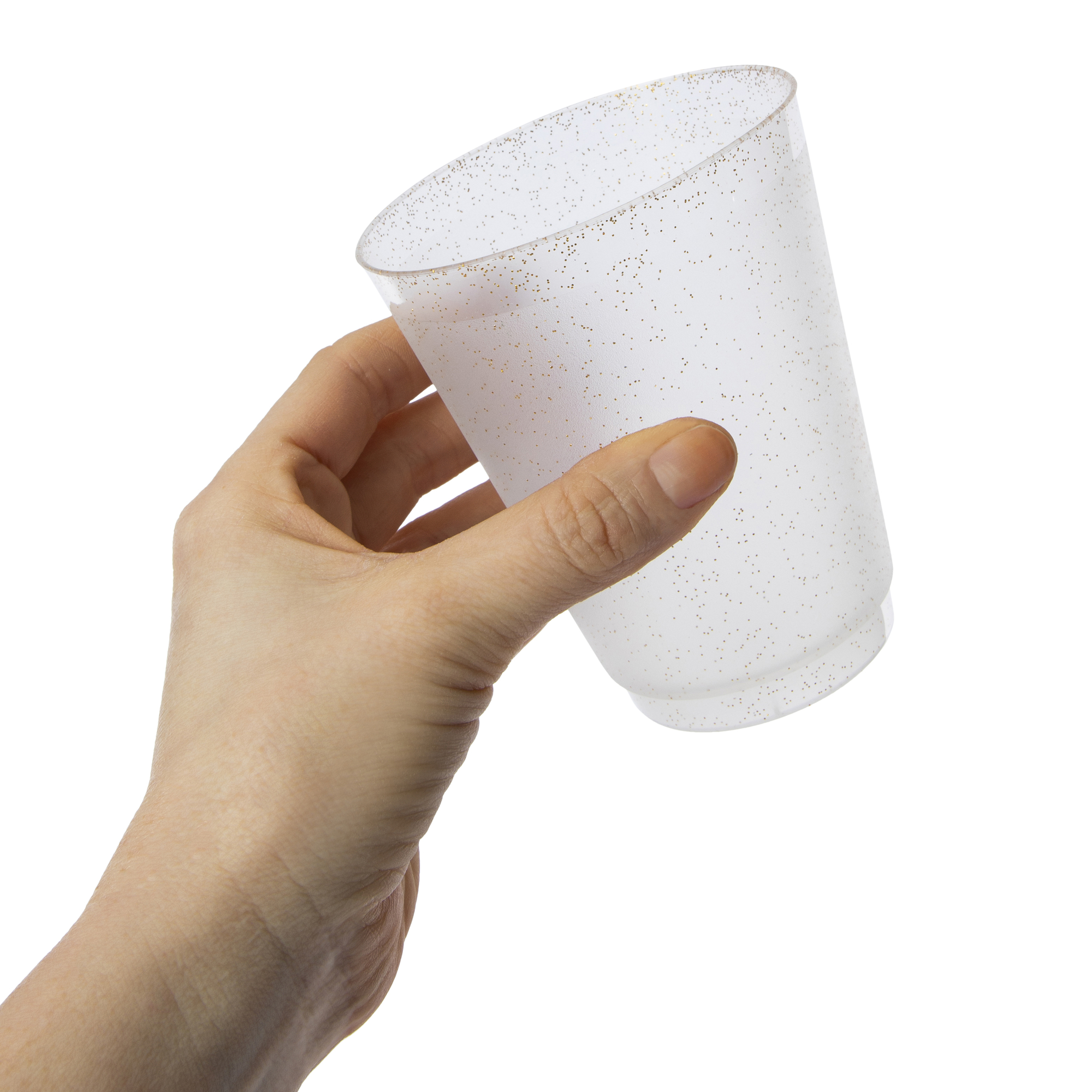 Reusable Cups 4-Pack - Gold Glitter