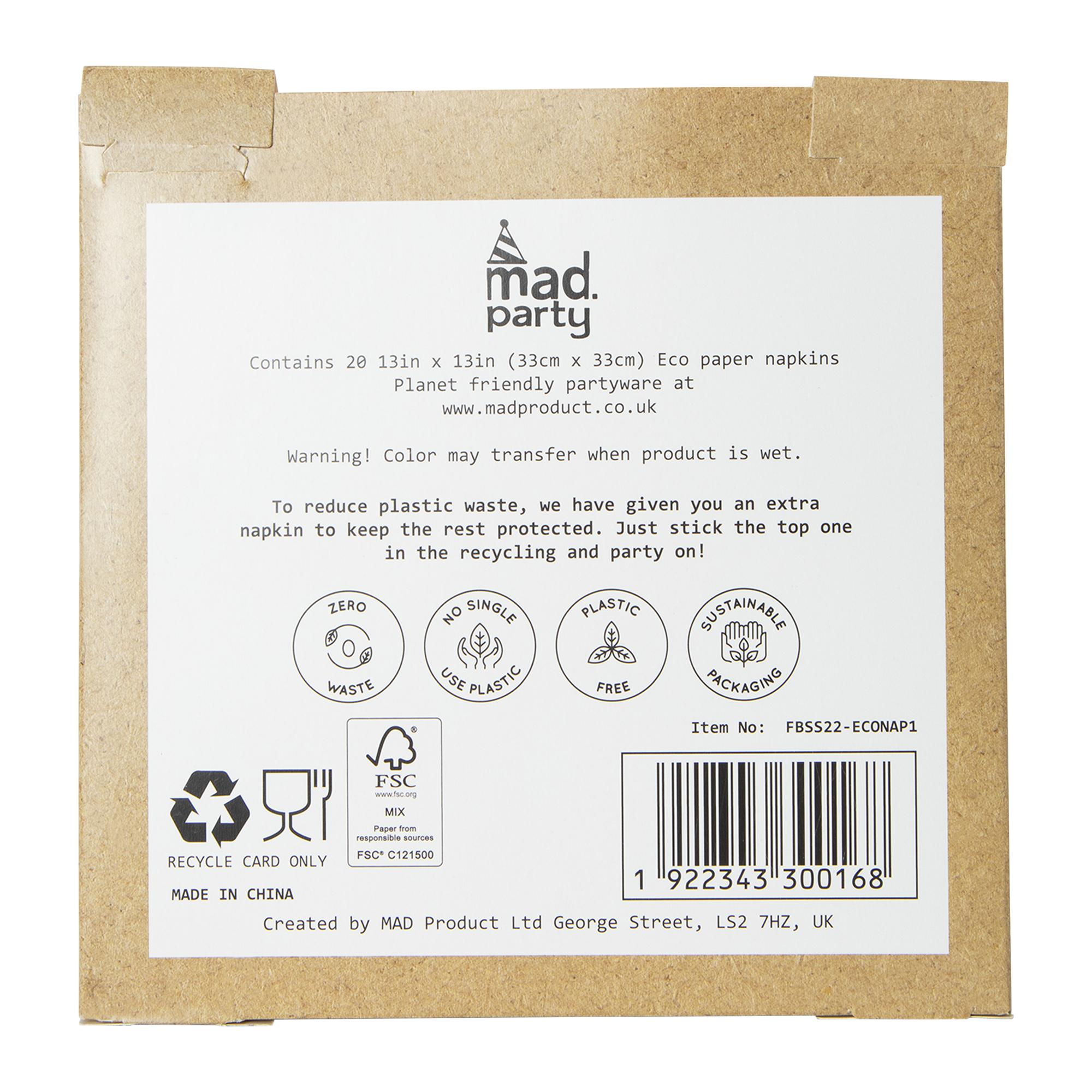 Eco-Friendly Paper Napkins 20-Count - Dots