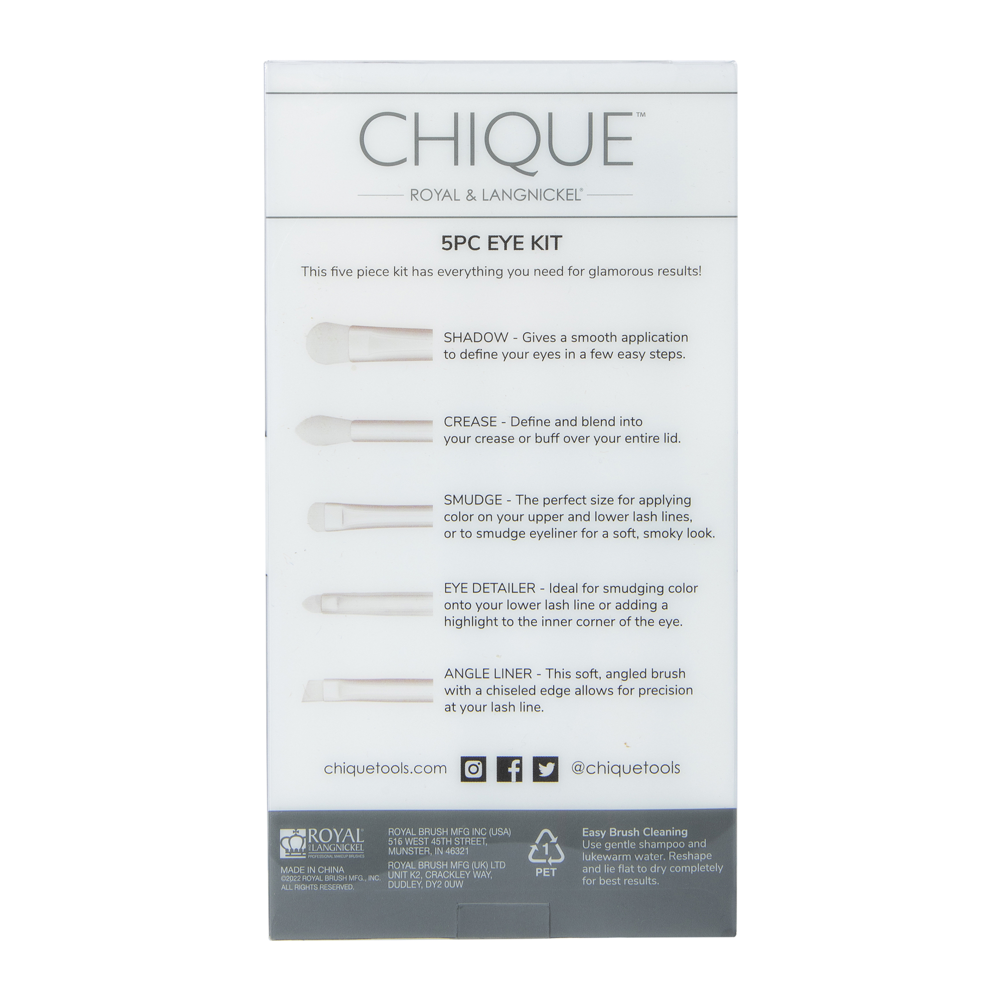 Chique™ Eye Brush Kit 5-Count - Black & Gold
