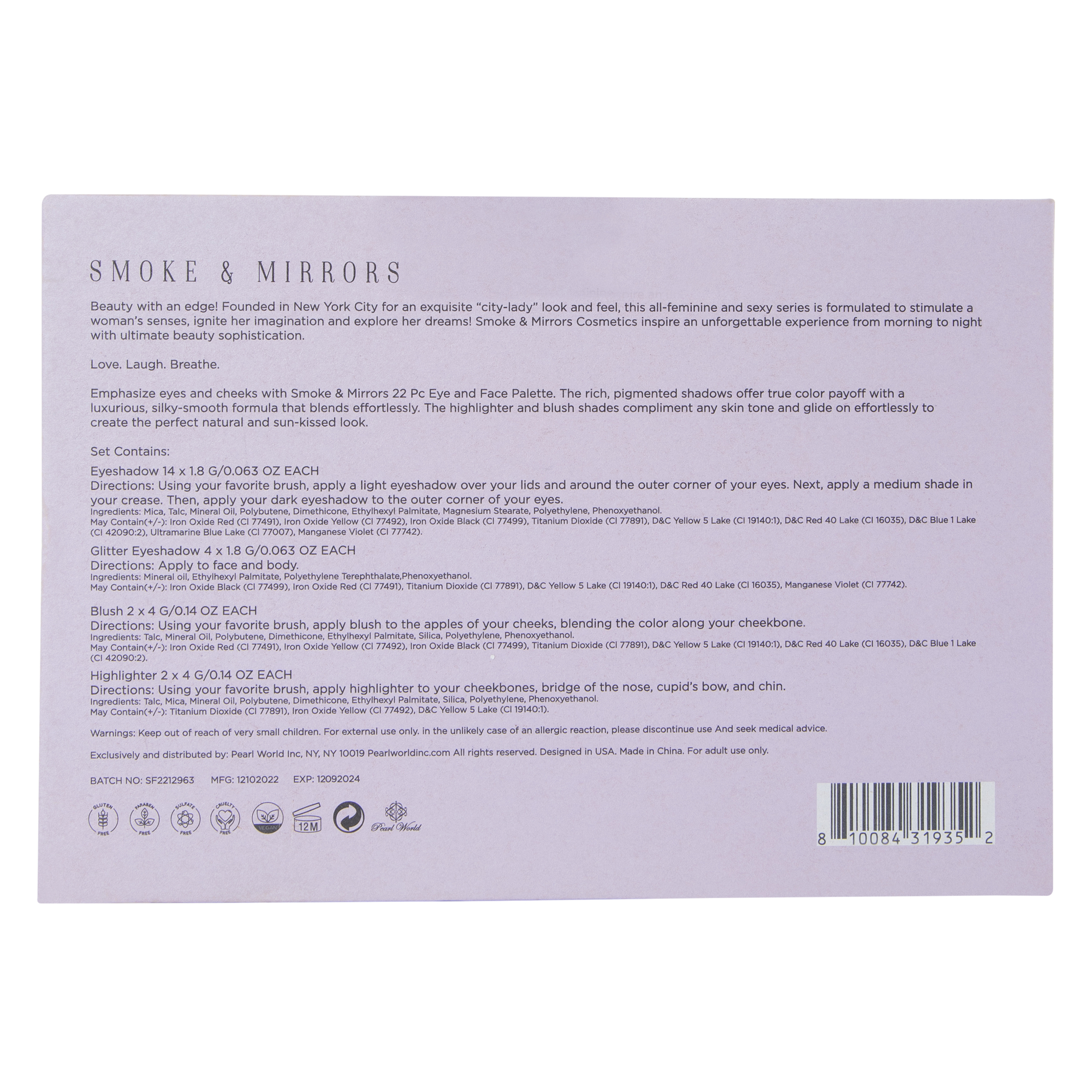 Smoke & Mirrors Clean Beauty Flawless Face & Eye Palette 22-Piece