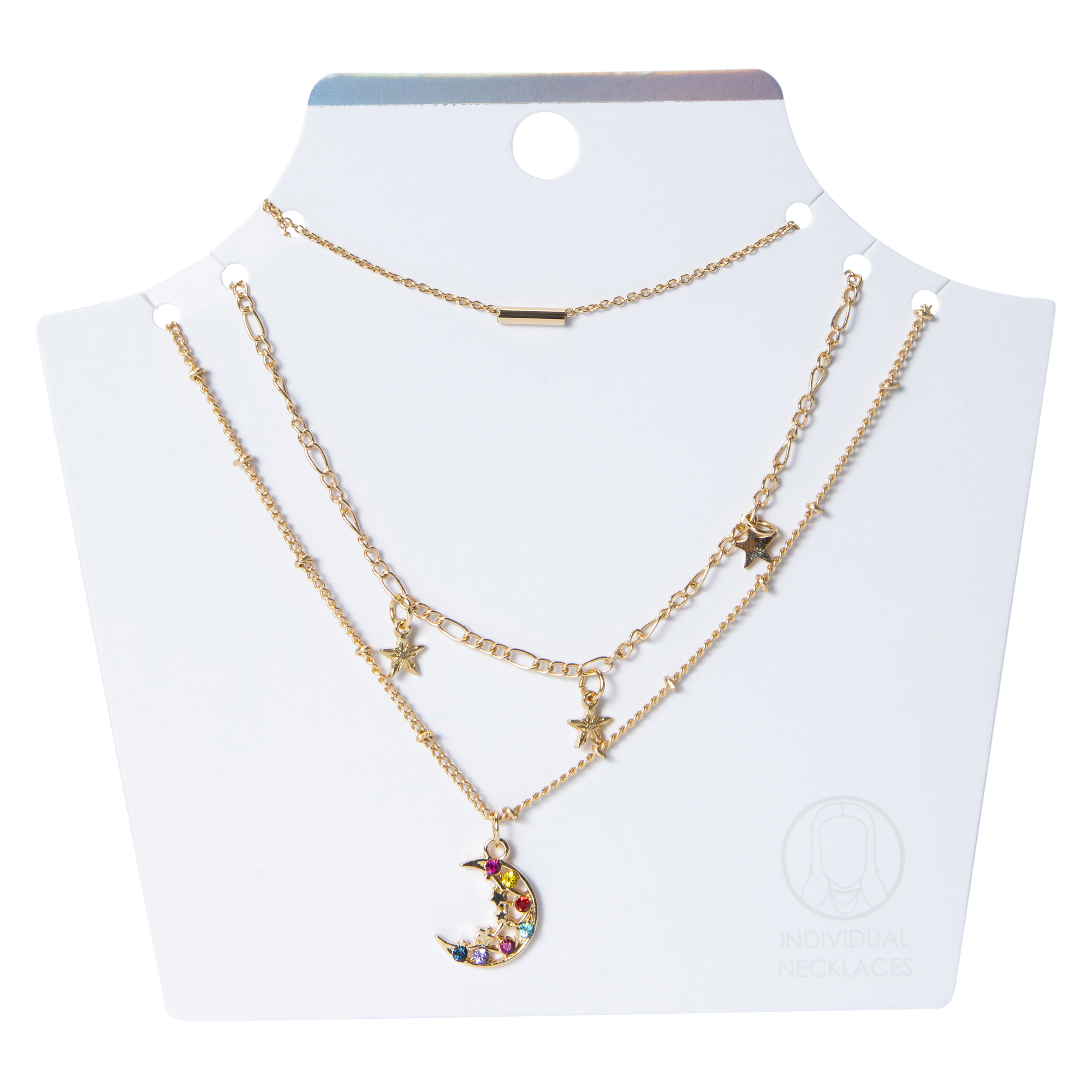 Layered Necklace Set 3-Pack - Stars & Moon